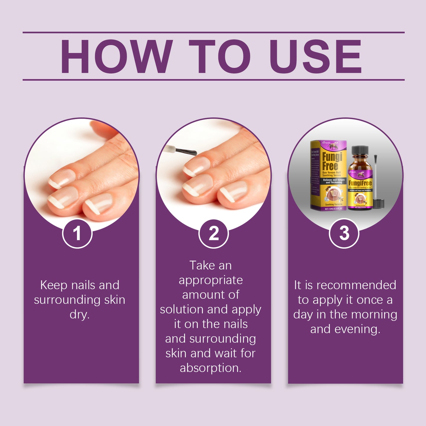 Ximonth Bee Venom Onychomycosis Treatment Solution Hand and Foot Nail Fungus Cleansing Nutritional Repair Brightening Thickening