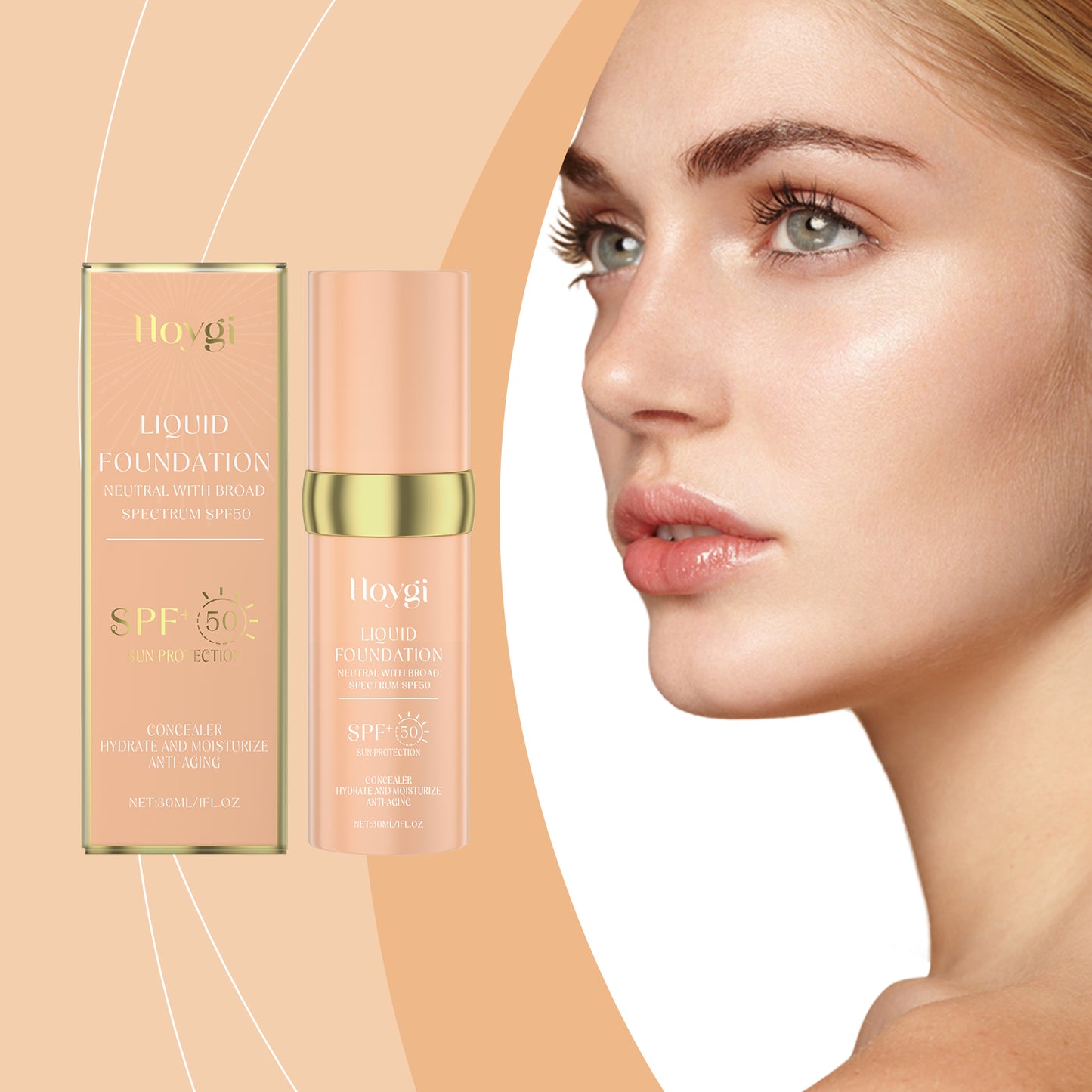 Hoygi Temperature Changing Concealer Foundation Moisturizing, refreshing, lightweight, non-cakey concealer, hydrating, long-lasting foundation