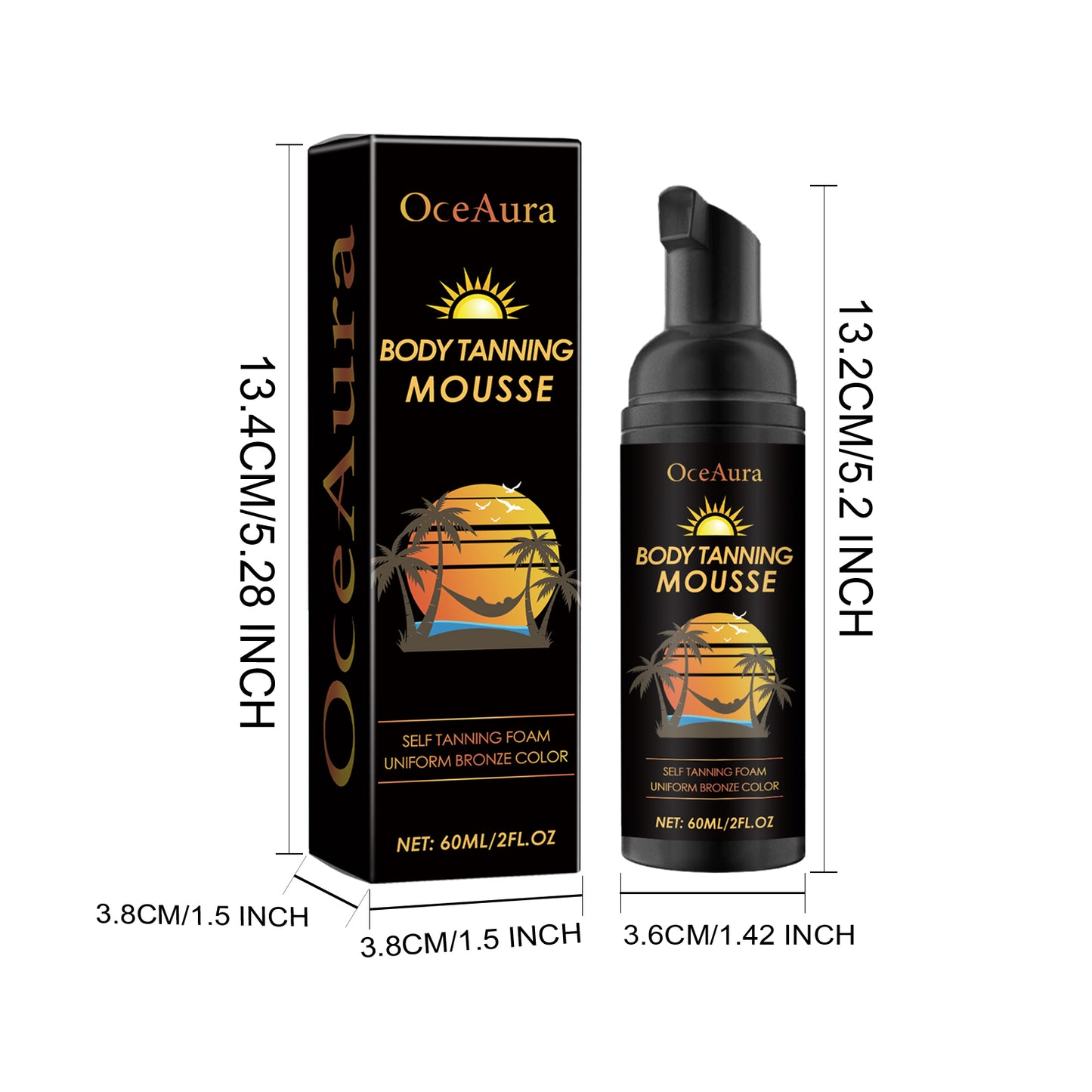 OceAura Blackening Mousse Summer Outdoor Beach Sun Protection Hydrating Moisturizing Beauty Natural Fashion Wheat Color