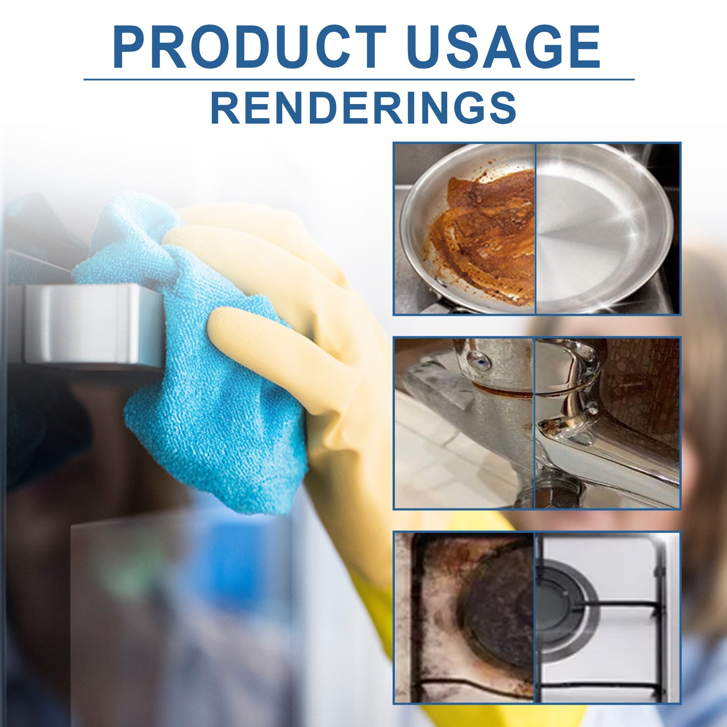 Jakehoe Multi-purpose Foam Cleaner Gentle Stain Remover Kitchen Stove Cookware Multi-Surface Foam Cleaner