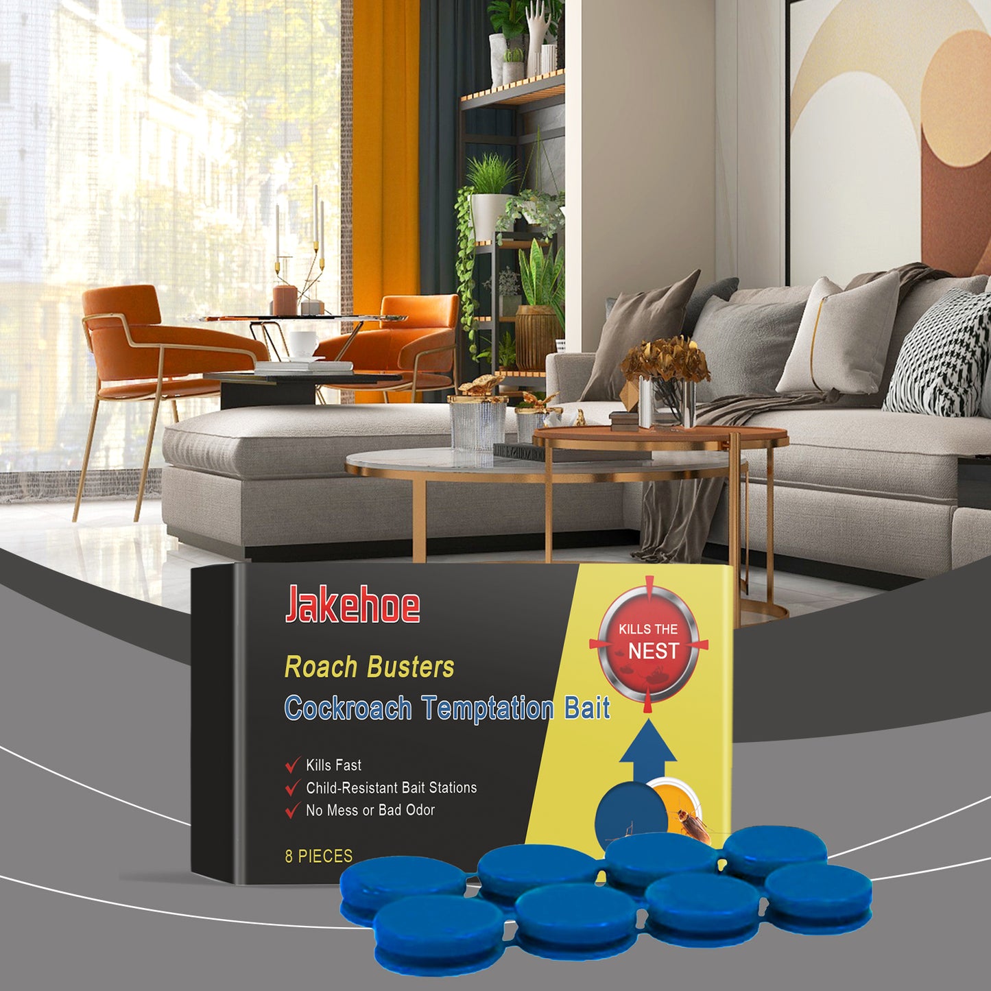 Jakehoe Cockroach Bait Station Cockroach Bait Station Ointment Bait Agent Household Cockroach Killer Kitchen Cockroach Stickers