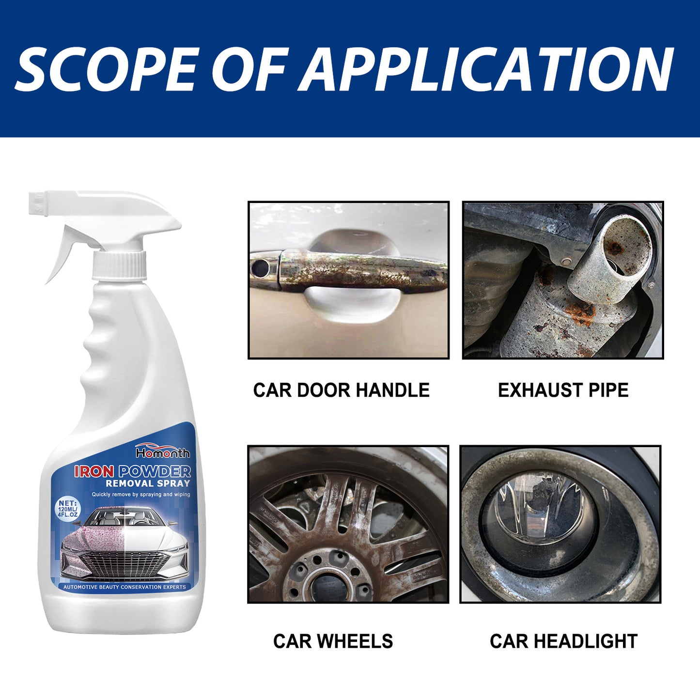 Homonth Rust Remover Car Metal Rust Refurbishment Anti-Rust Polishing Coating Care Cleaner