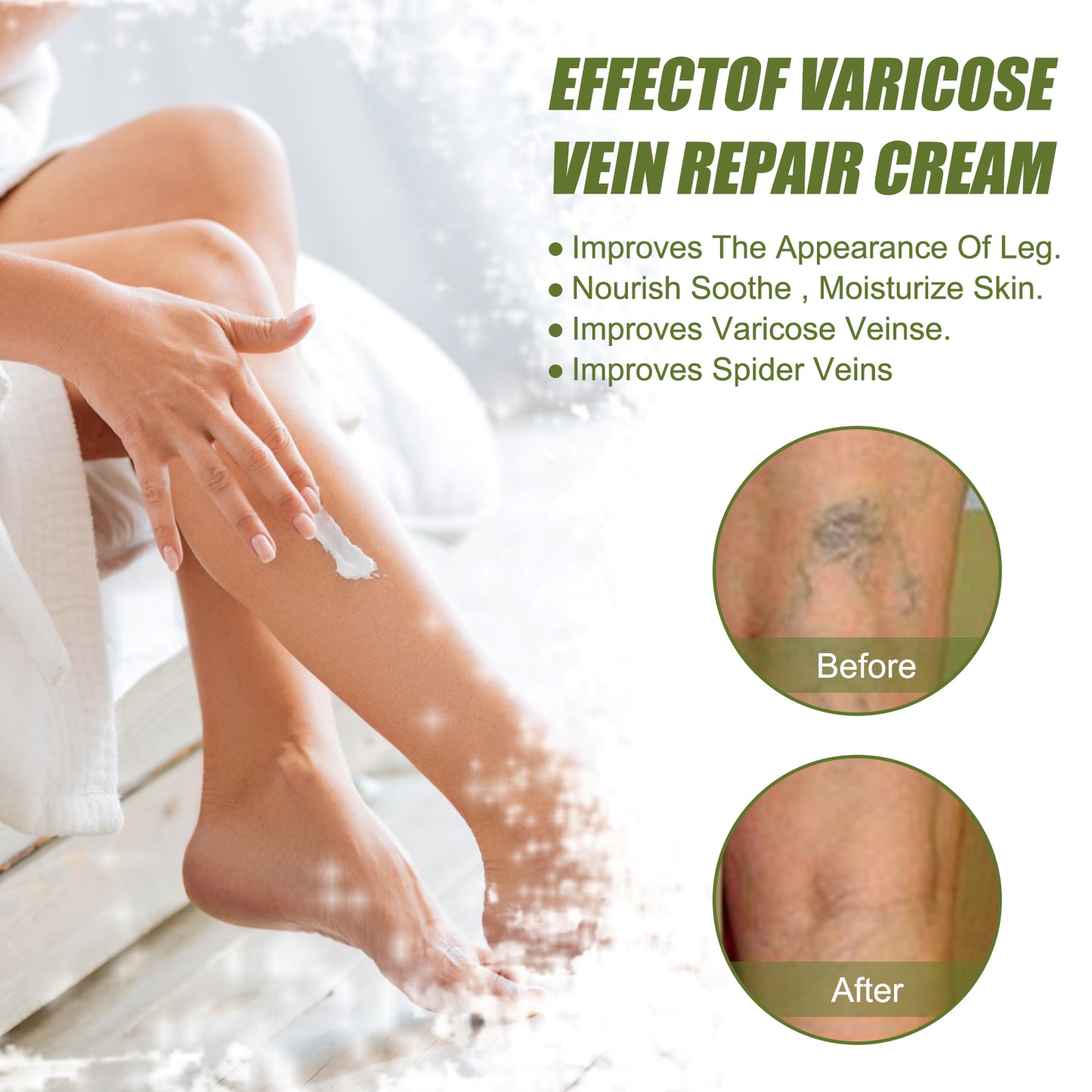 EELHOE Leg Repair Cream Relieve Leg Discomfort Massage Leg Vein Protrusion Pulse Health Repair Cream