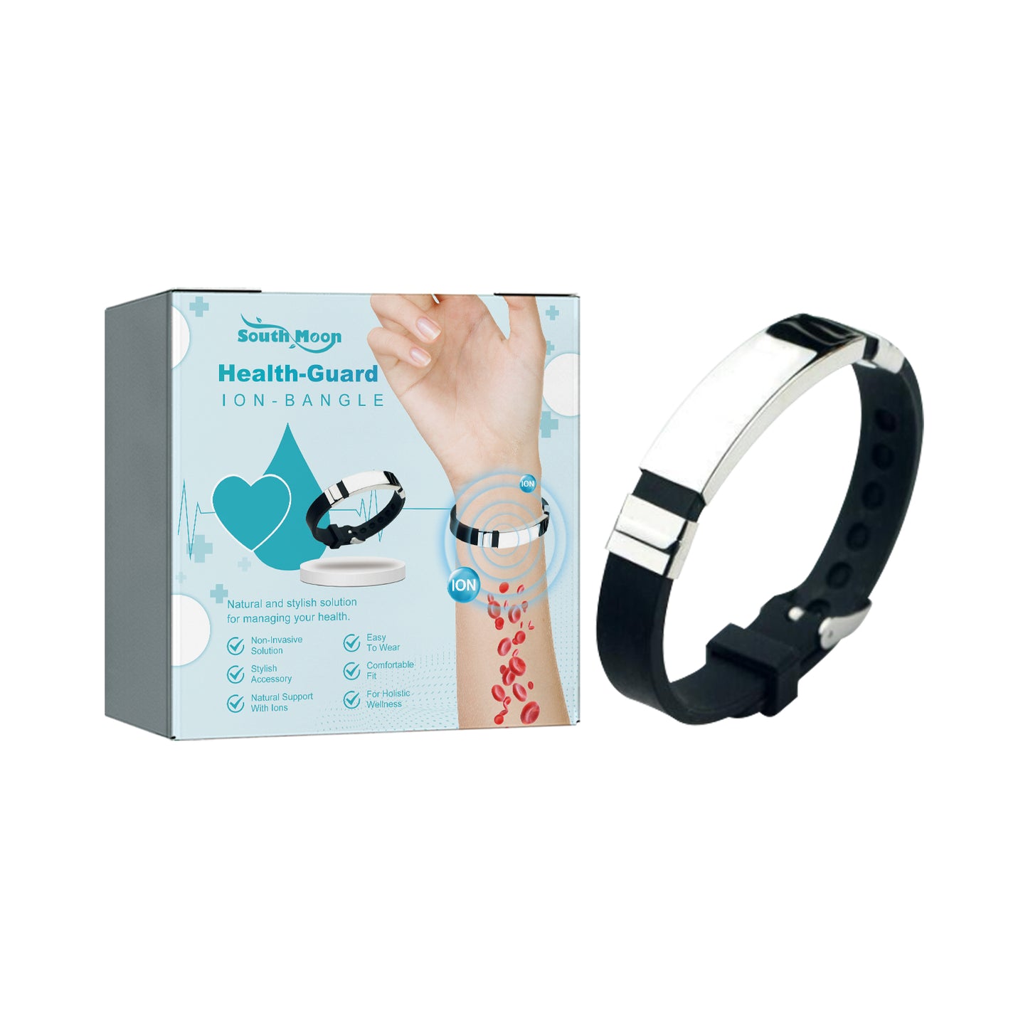 South Moon Ion Bracelet Firming Belly and Thigh Fat, Relieving Dizziness and Body Discomfort, Care Bracelet