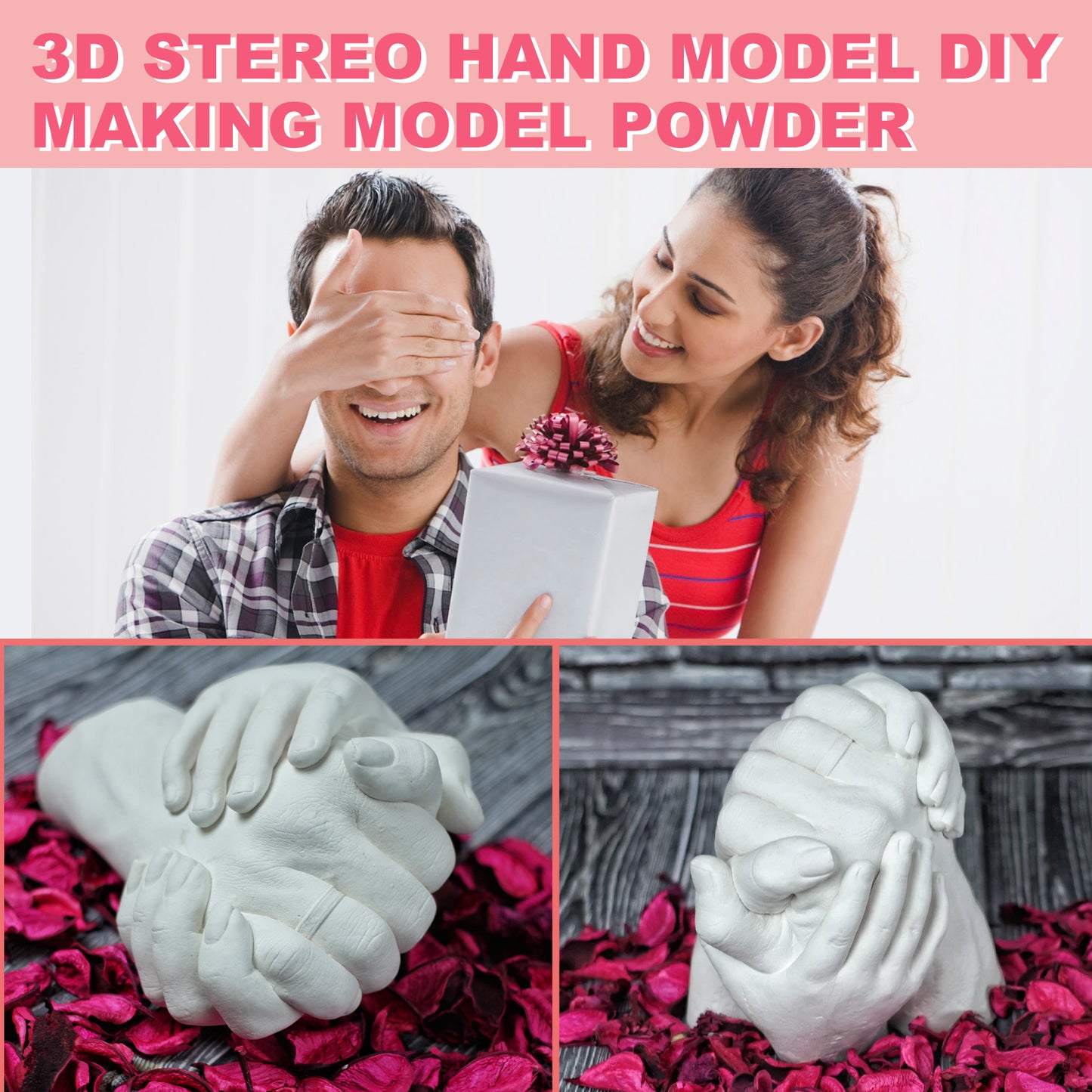Jue Fish 3D 3D Hand Model DIY Making Clone Powder Print Model Mother's Day Valentine's Day Holiday Gift