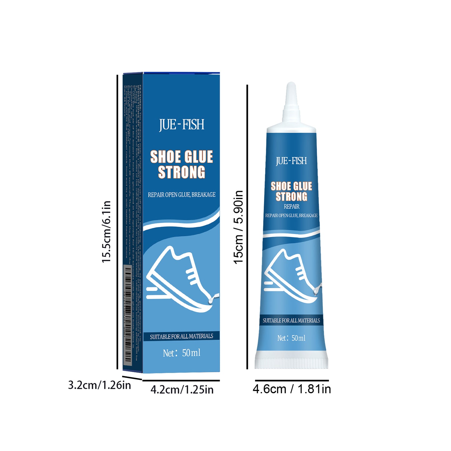 Jue-Fish Strong Shoe Glue Shoe Repair Leather Shoe Sole Multi-Purpose Glue Adhesive Sports Shoes Leather Shoes Waterproof