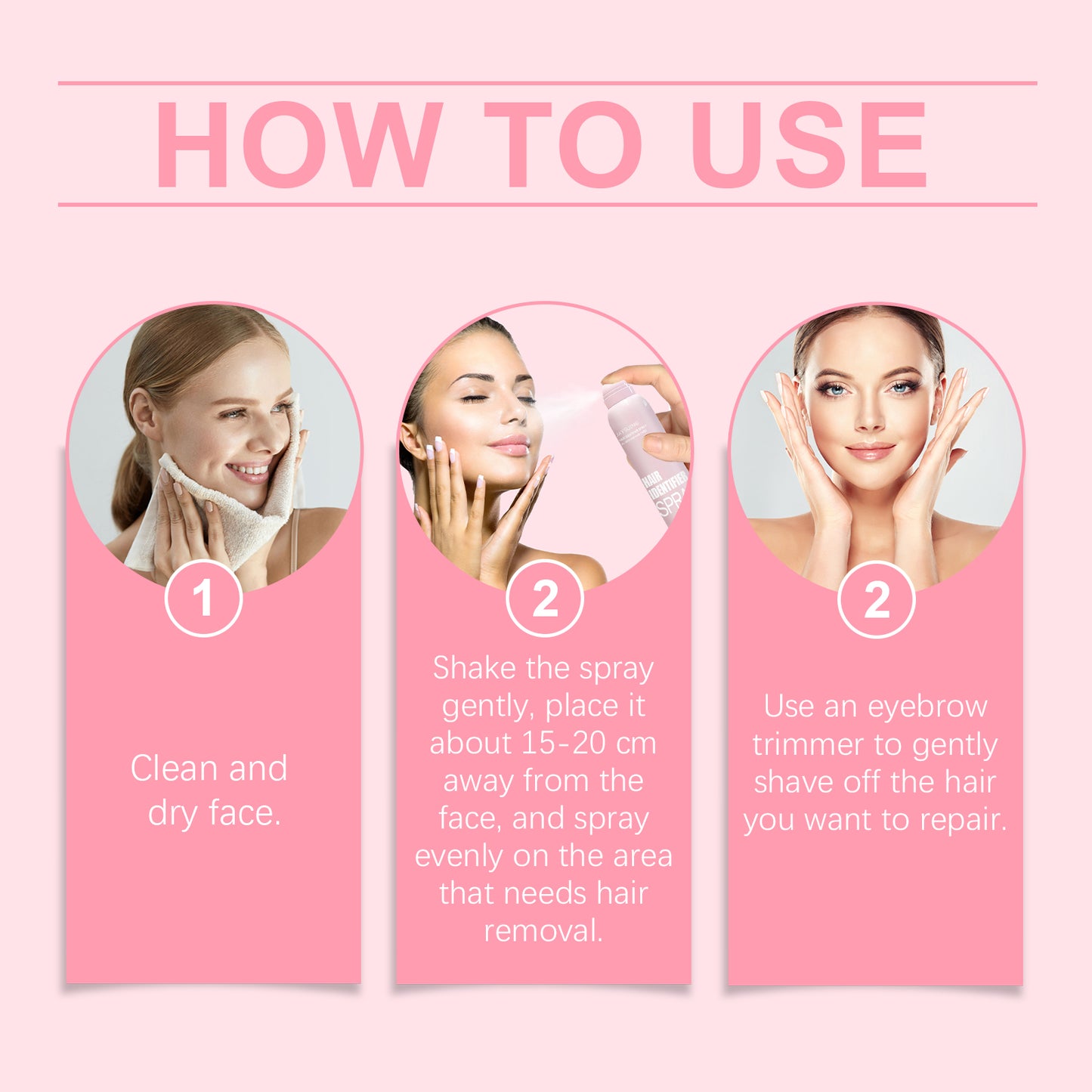 Jaysuing Facial Hair Removal Spray Easily Softens Hair Facial Skin Cleansing Gentle Hair Removal Spray