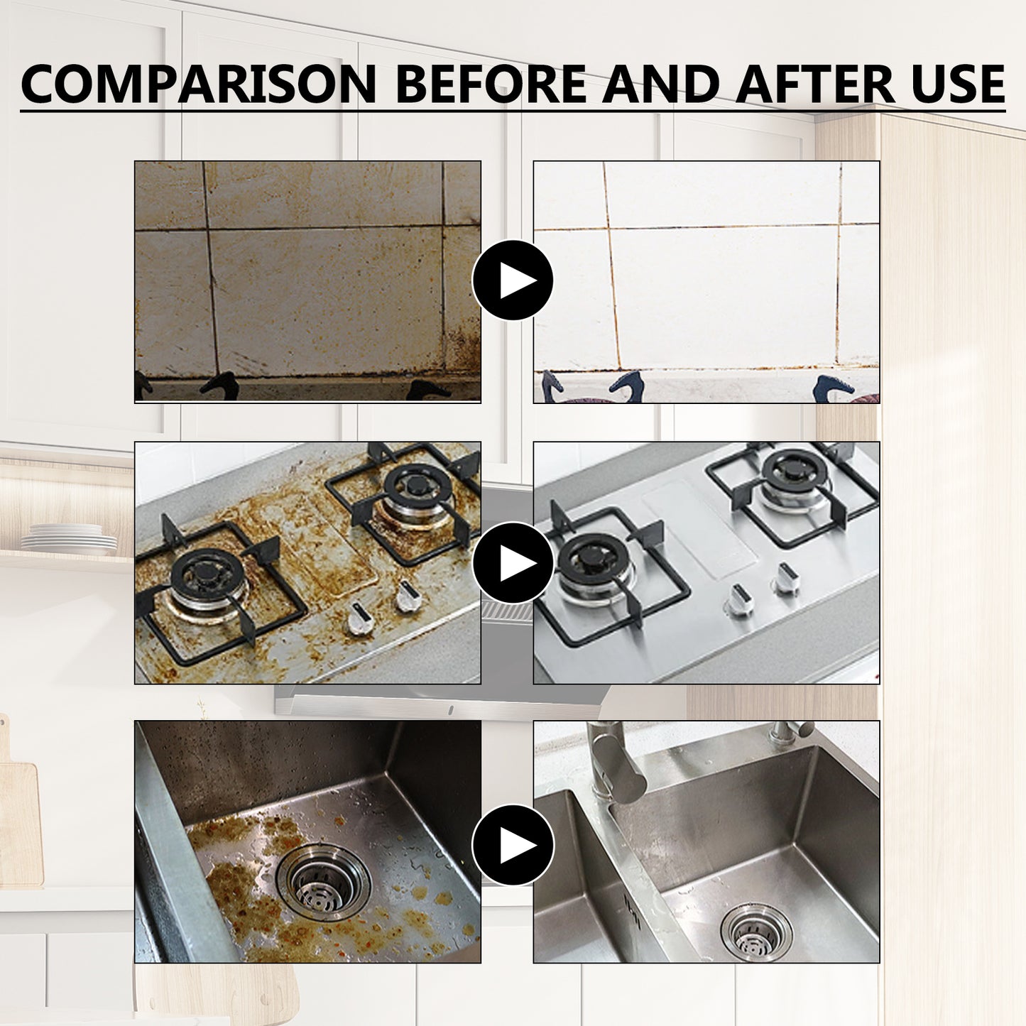 Jue-Fish Heavy Oil Stain Foam Cleaner Kitchen Stove Range Hood Sink Grease Remover Cleaner