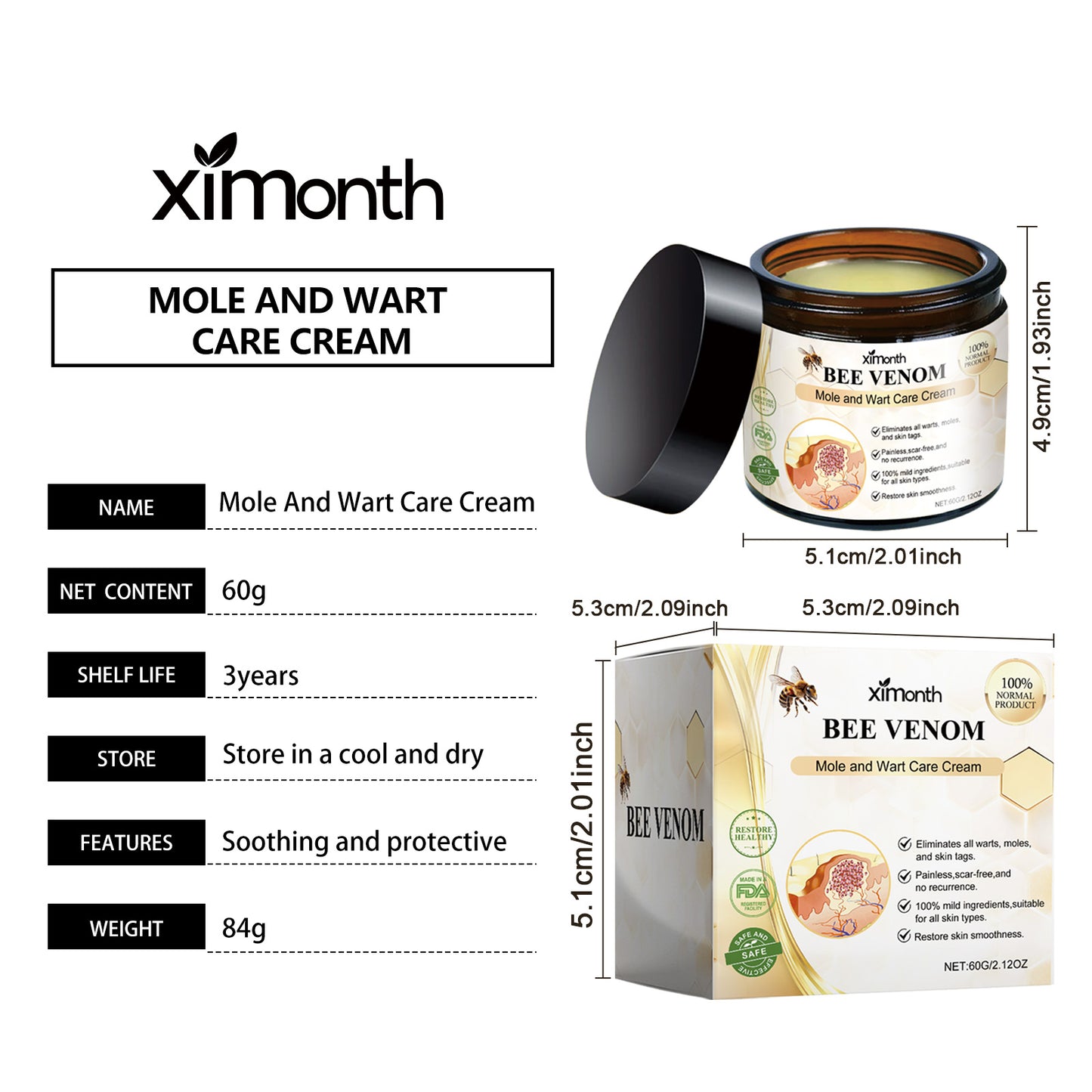 Ximonth Keyou Mole Cream Gentle Cleansing Skin Smooth Skin Moisturizing Repair Skin Care Cream