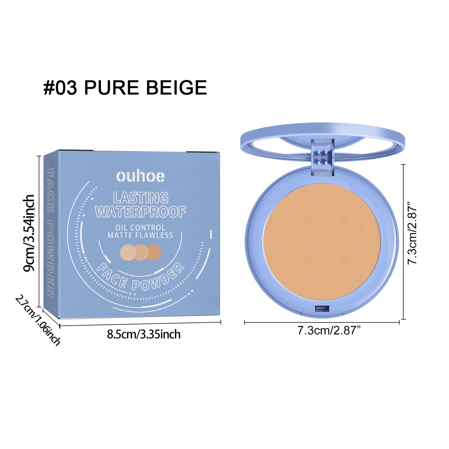 OUHOE Finishing powder Flawless Long-lasting Non-cakey Makeup Setting Powder Natural Lightweight Breathable Setting Powder