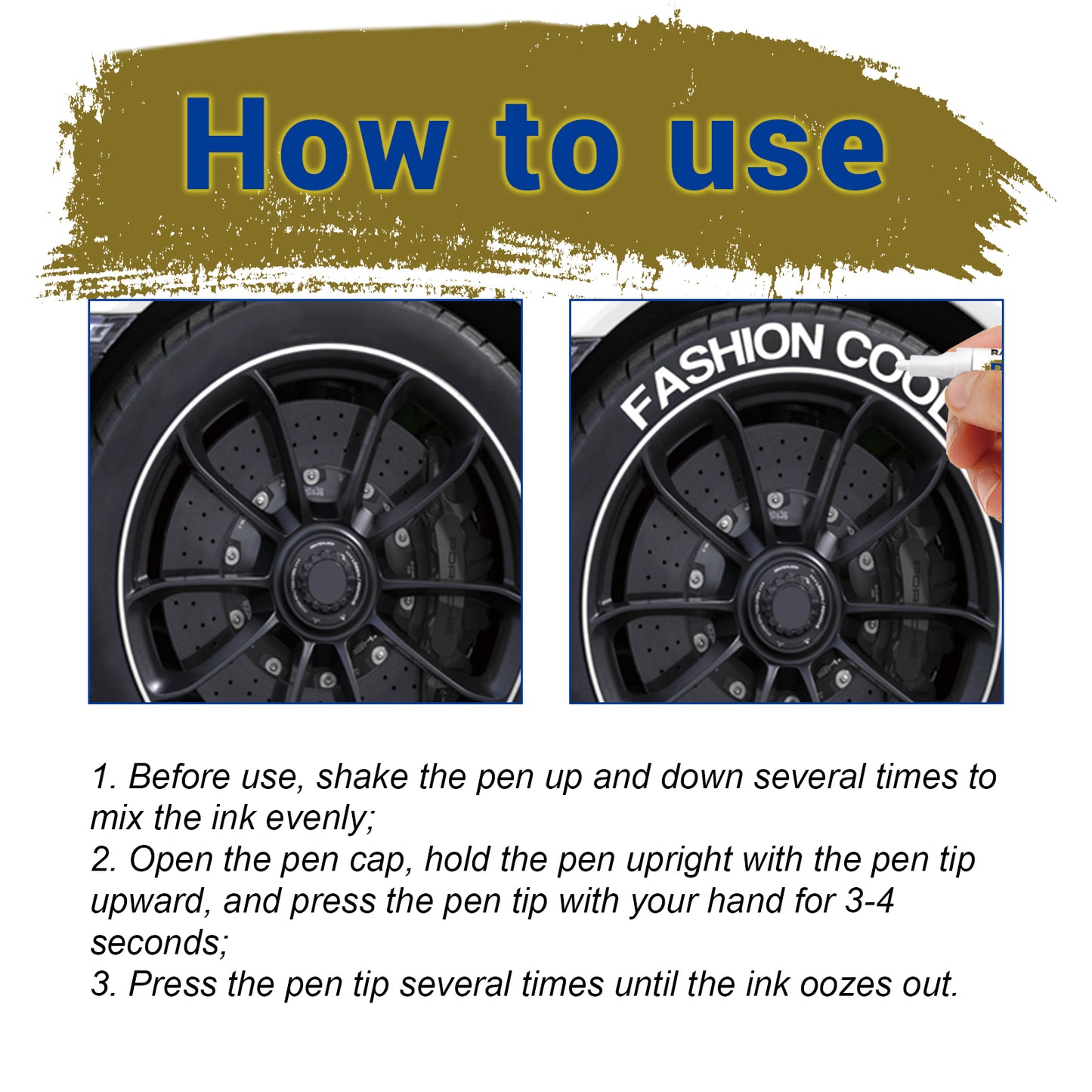 Rayhong Car Tire Marker Pen Compact Portable Waterproof Quick-Dry Drawing Marker Pen Graffiti Pen for Car Use