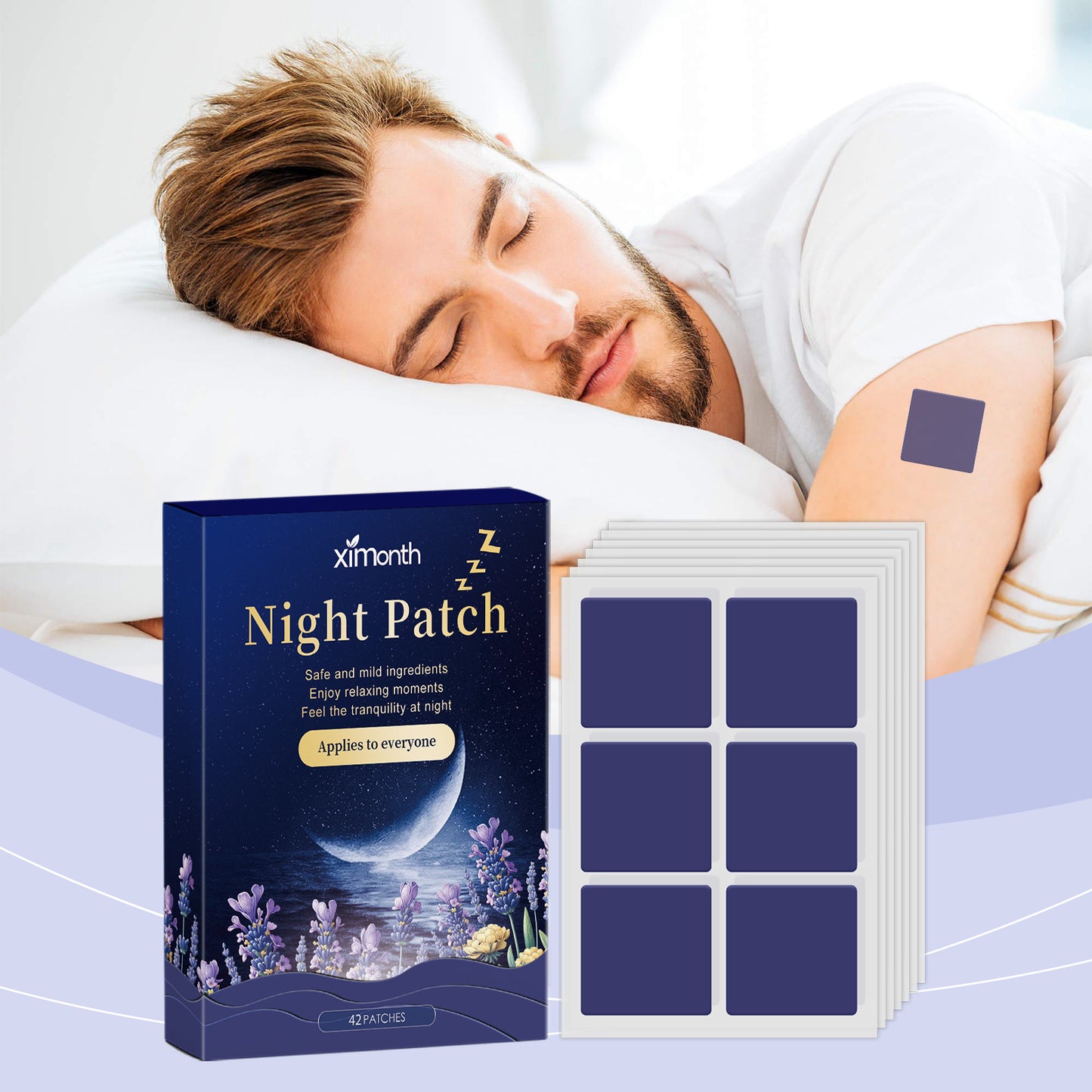 Ximonth Lavender Sleep Patch Night Care Sleeping Atmosphere Soft Fragrance Sleep Body Care Patch