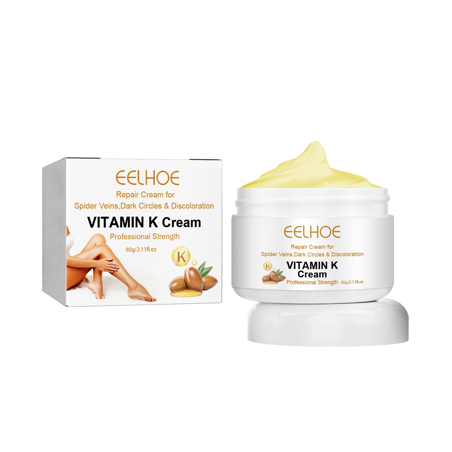 EELHOE Vitamin k Frost Skin Care Relieve Leg Soreness Swelling Earthworm Leg Vein Massage Care Cream