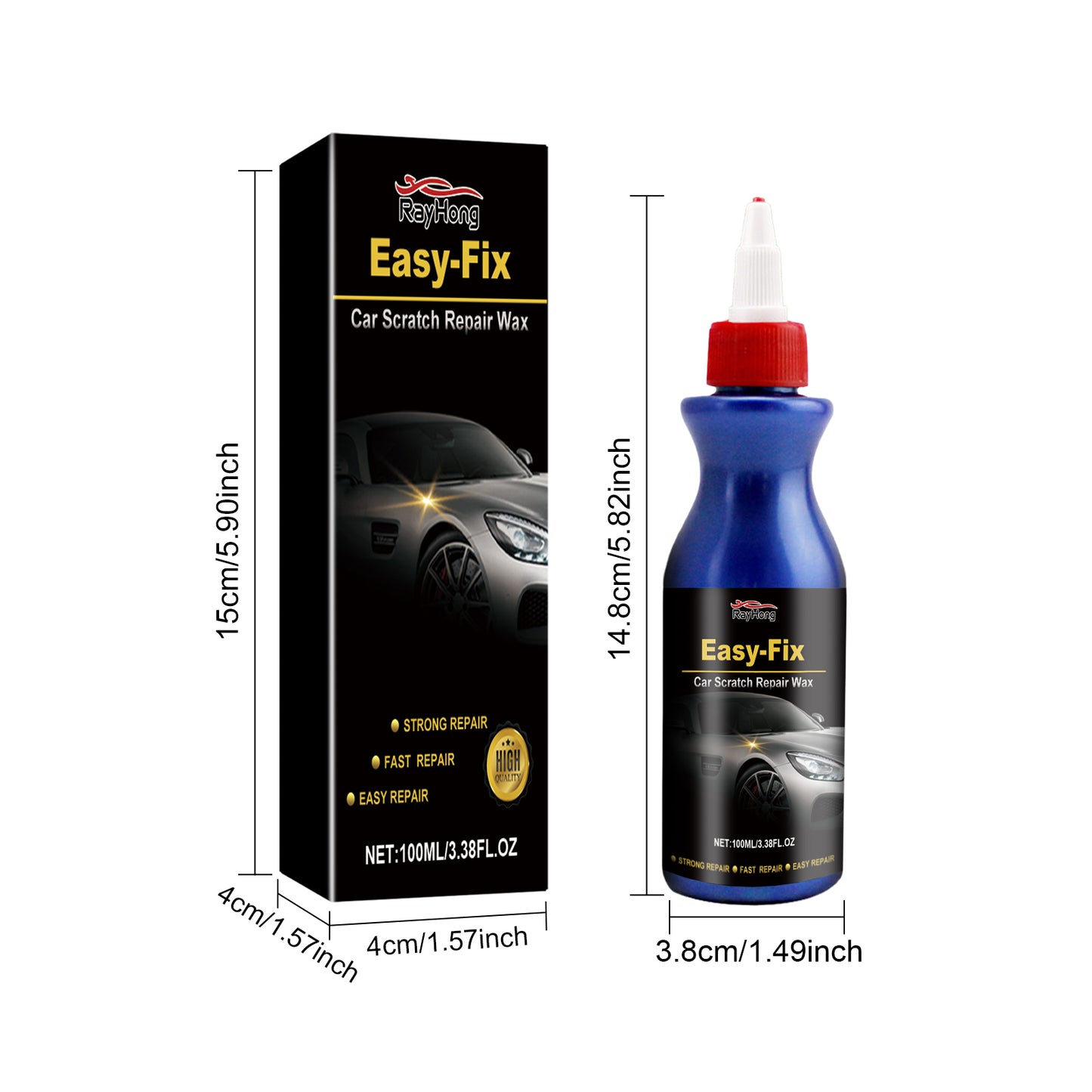 Rayhong Car Scratch Care Wax Car Paint Scratch Repair Stain Removal Polishing Maintenance Waxing Buffing
