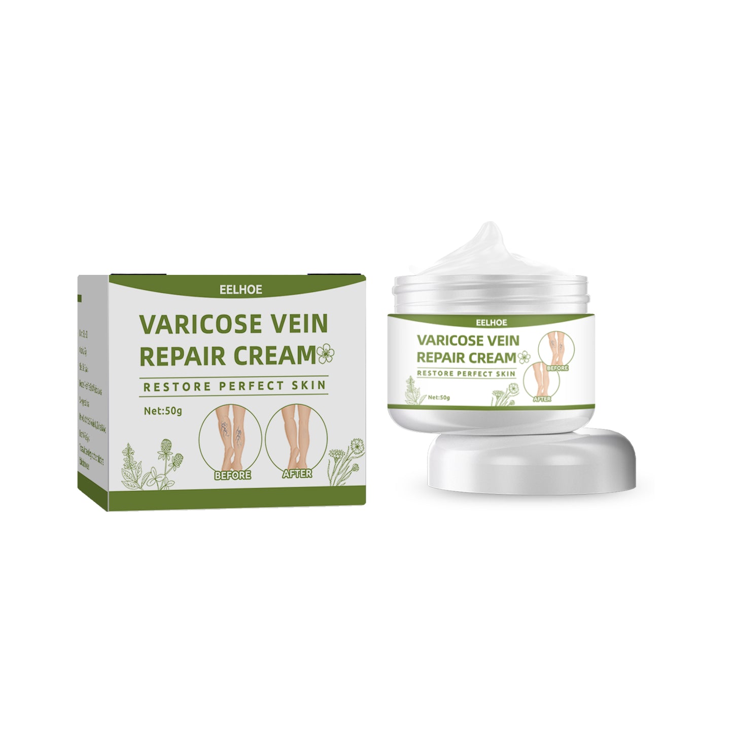 EELHOE Leg Repair Cream Relieve Leg Discomfort Massage Leg Vein Protrusion Pulse Health Repair Cream