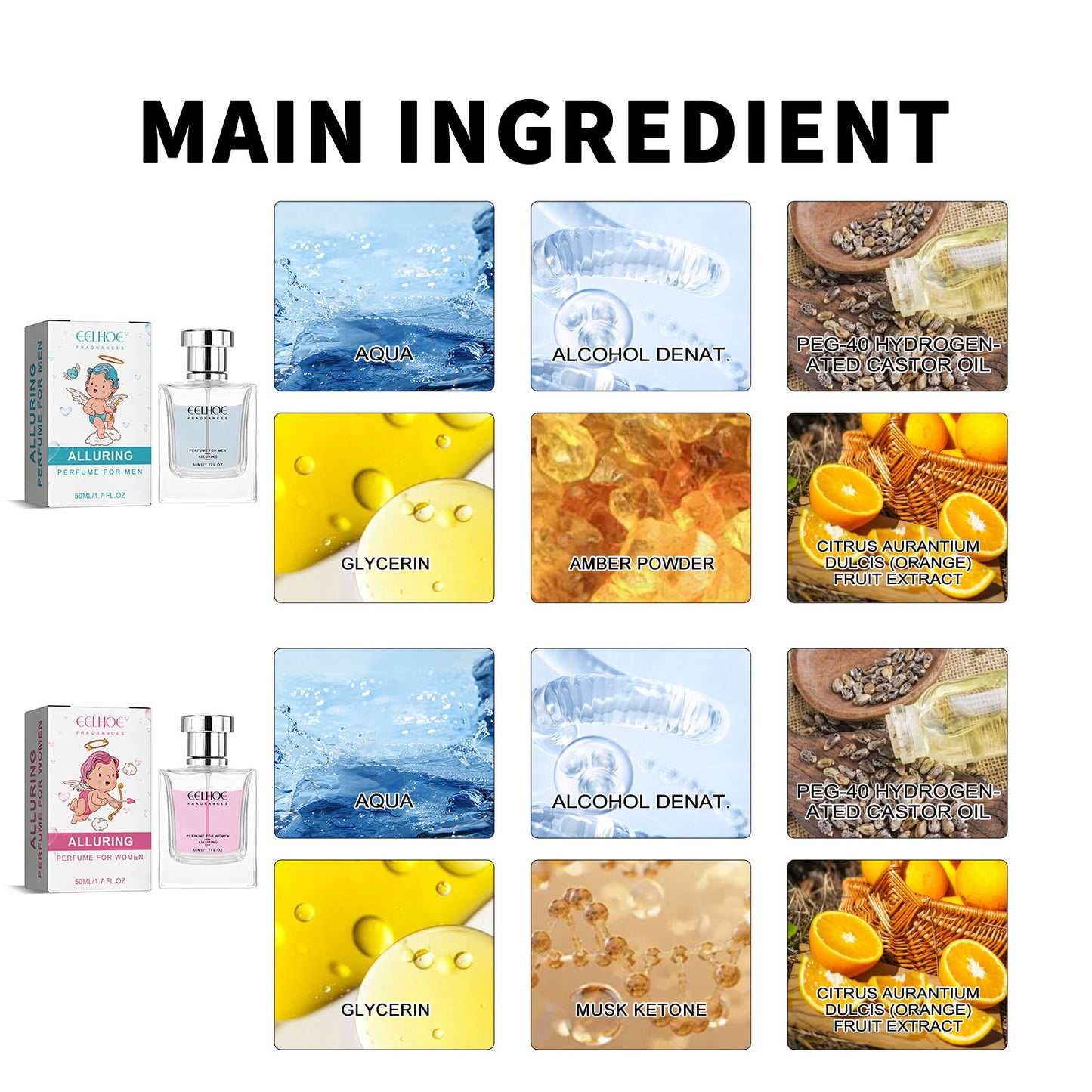 EELHOE Cupid Information Perfume Long-lasting light fragrance fresh natural niche perfume for wrists and behind ears