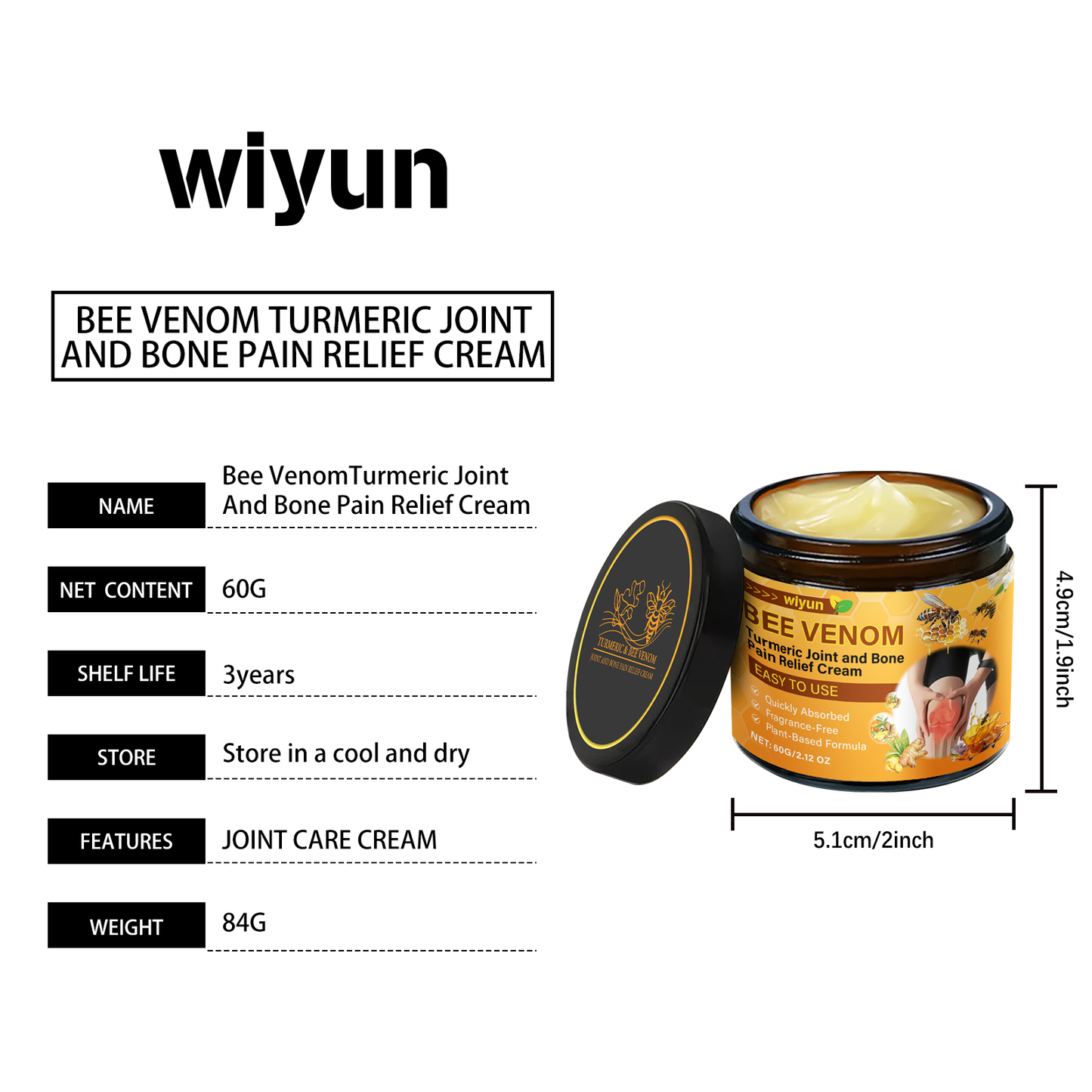Wiyun Joint Relief Cream Soothing Daily Joint Muscle Vitality Boost Gentle Application Body Care Cream
