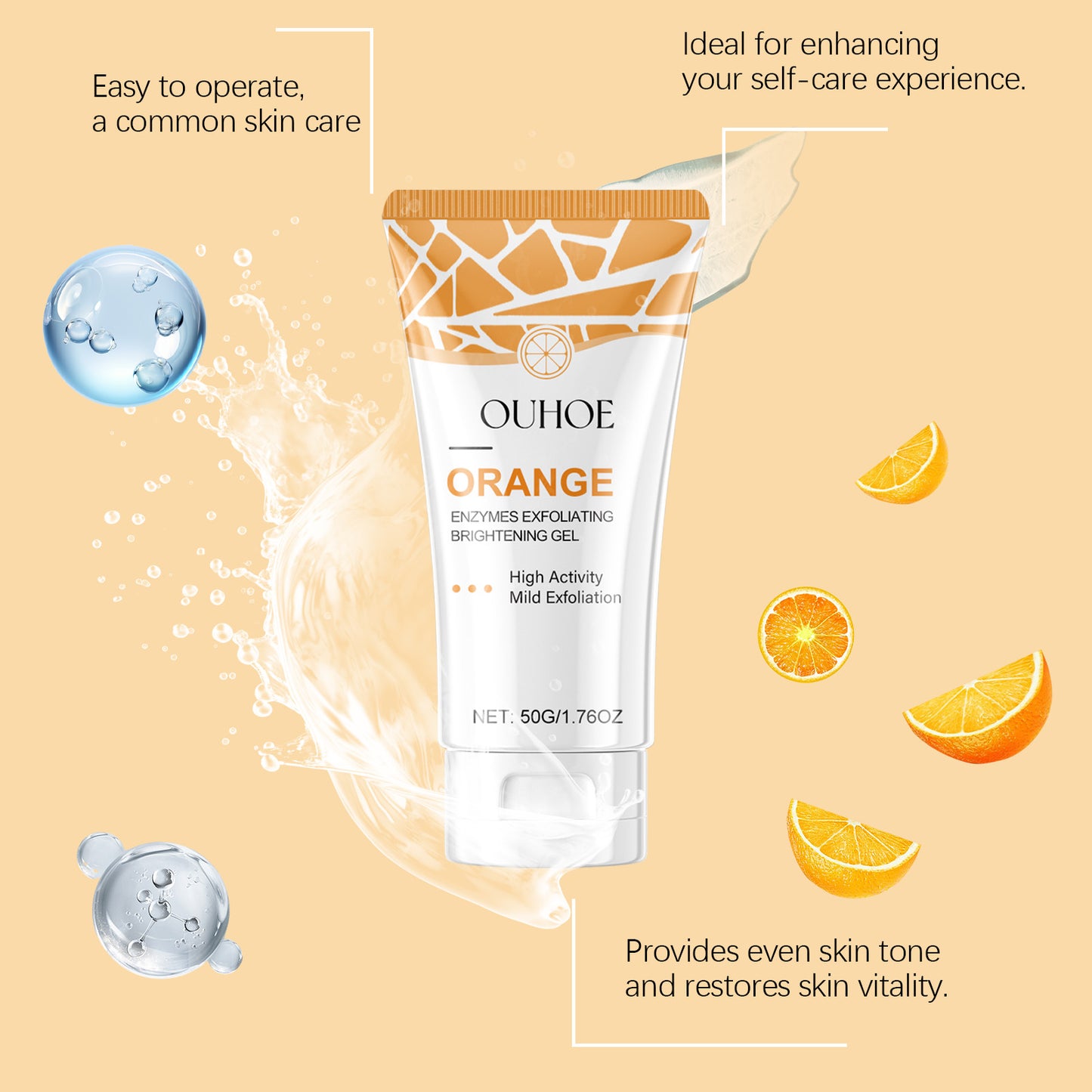 OUHOE Exfoliating Blackhead Gel Gentle Exfoliating Cleansing Gel Deep Purifying Pores Remove Blackheads Brighten Skin Tone