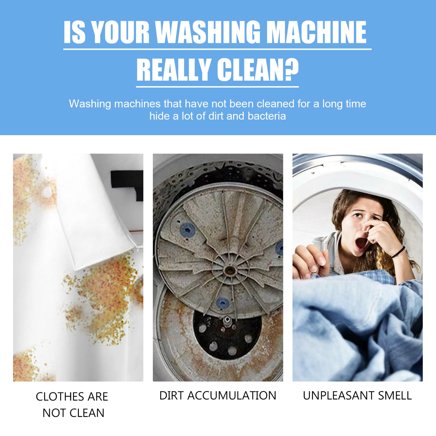 Jaysuing Washing Machine Cleaning Tablets Washing Machine Tub Automatic Drum Type Cleaning Dirt Odor Cleaning Tablets