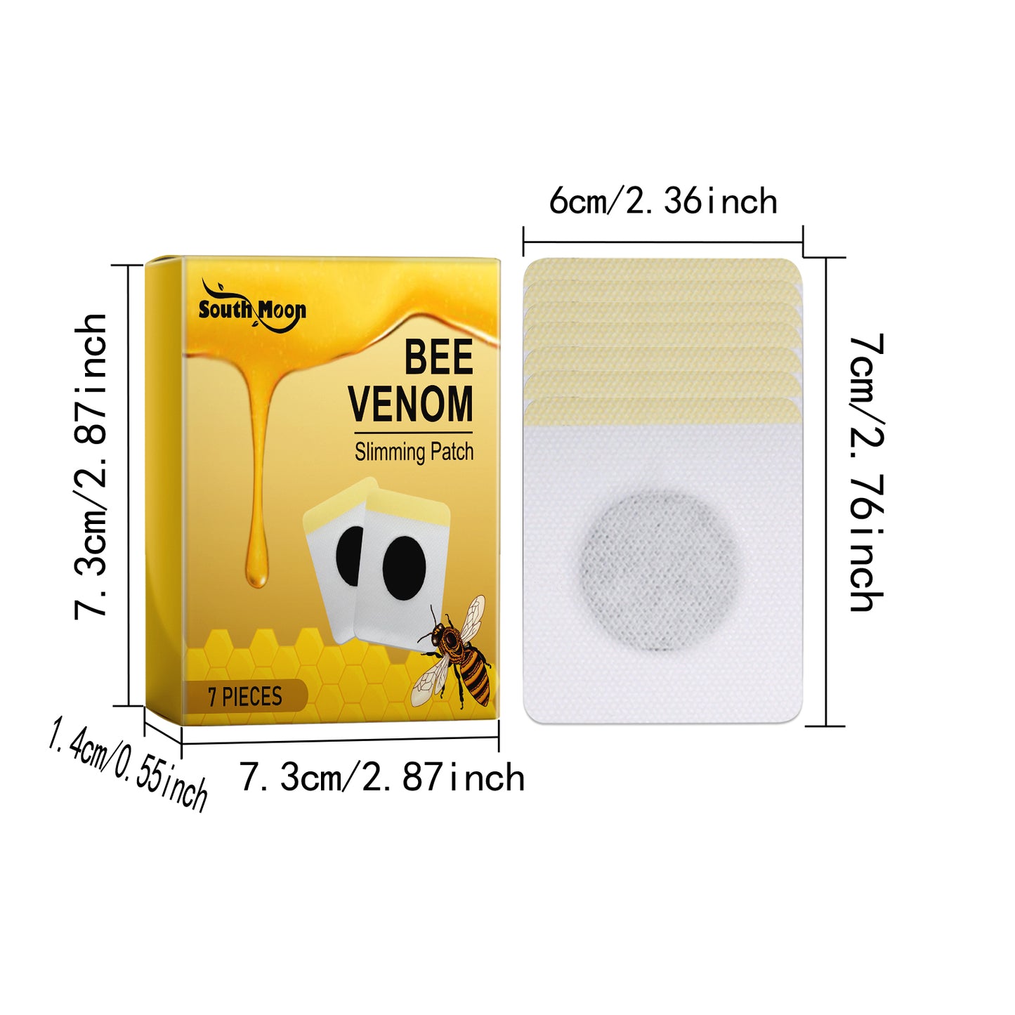 South Moon Bee Venom Slimming Patch Enhance Body Curves, Tighten Arms, Reduce Body Fat, Shaping Body, Beauty Body