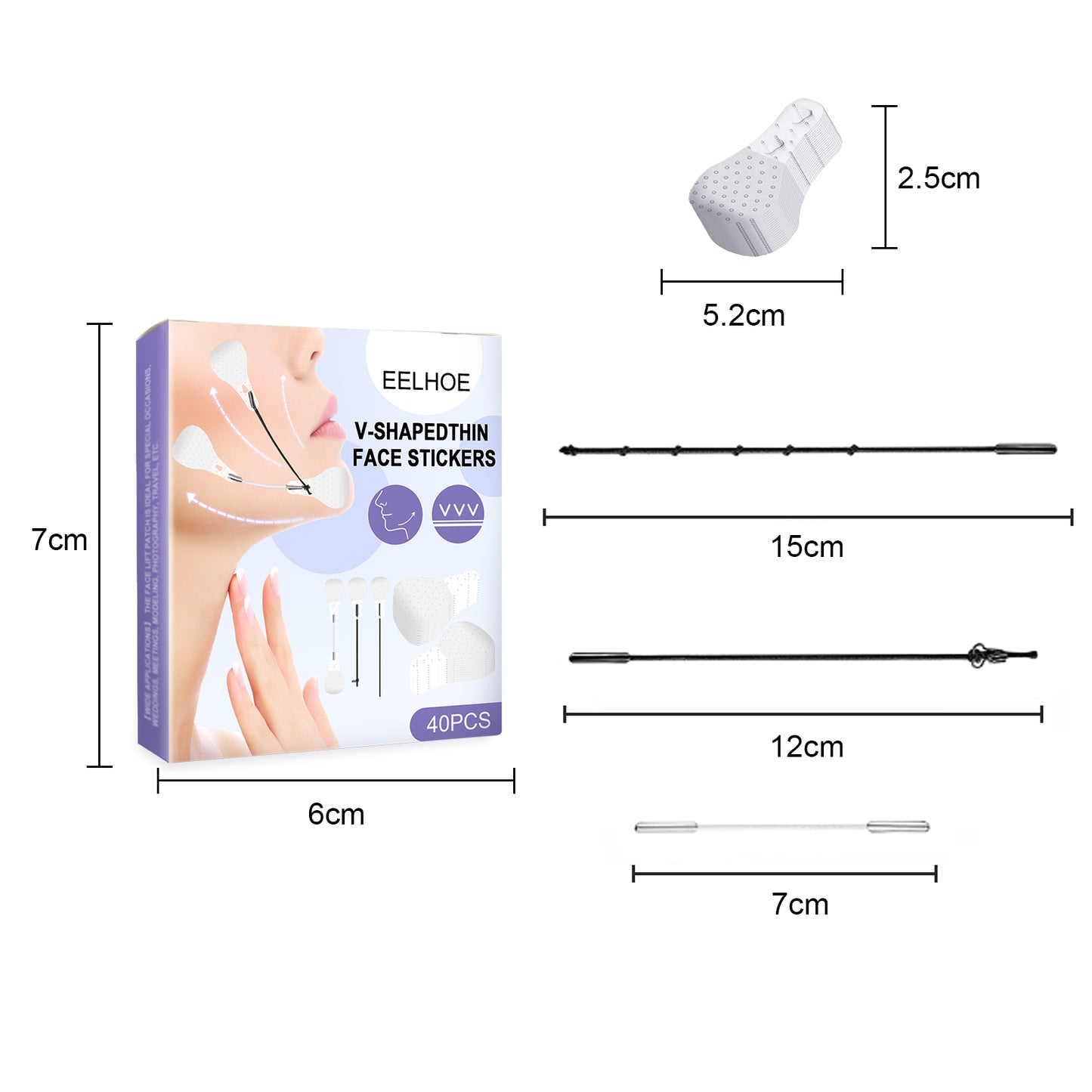 EELHOE Invisible Face Lifting Patch Tighten facial skin and contract chin muscles V Face Lifting and Shaping Patch