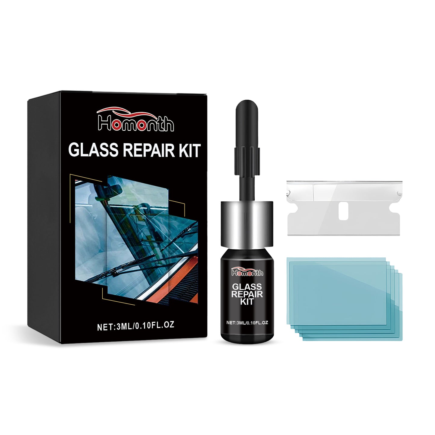 Homonth Car Windshield Repair Kit Car glass crack and scratch multifunctional adhesive repair fluid