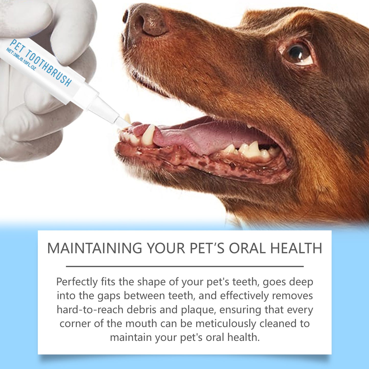 Yegbong New Pet Toothbrush Gentle Care Fresh Breath Oral Cleaning Odor Pet Dental Cleaning Pen
