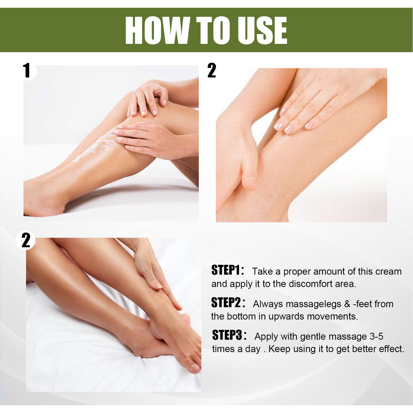 EELHOE Leg Repair Cream Relieve Leg Discomfort Massage Leg Vein Protrusion Pulse Health Repair Cream