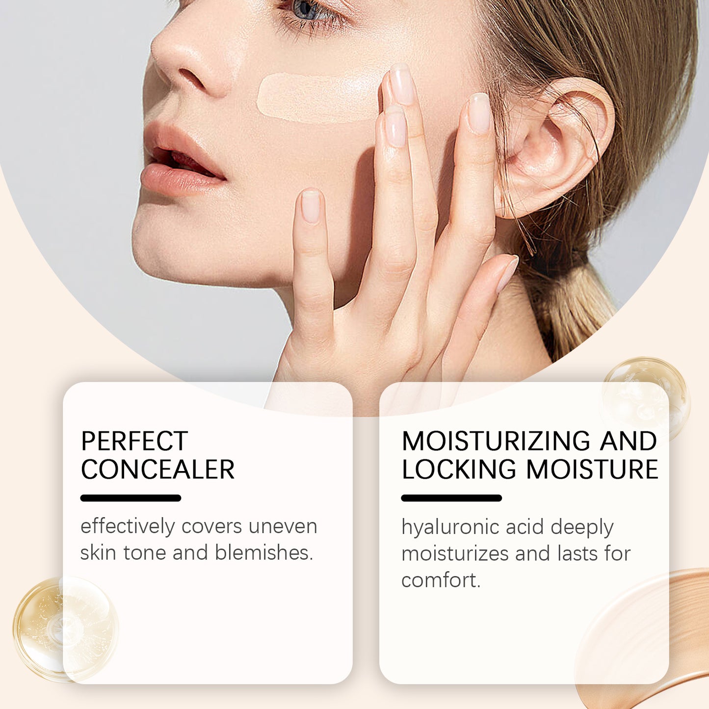 Hoygi Temperature Changing Concealer Foundation Moisturizing, refreshing, lightweight, non-cakey concealer, hydrating, long-lasting foundation