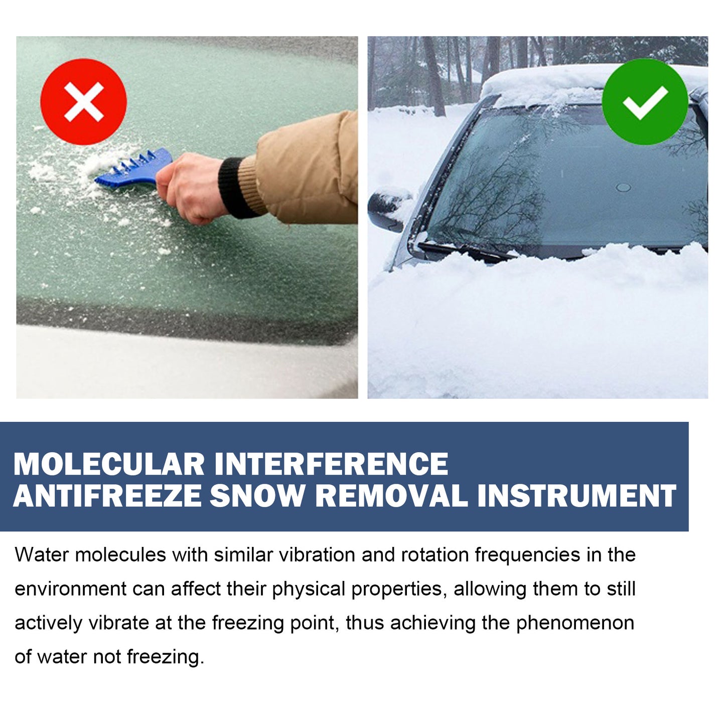 Rayhong De-icer Car Glass Ice and Snow Removal Tool Quick Portable Car Window Ice Scraper