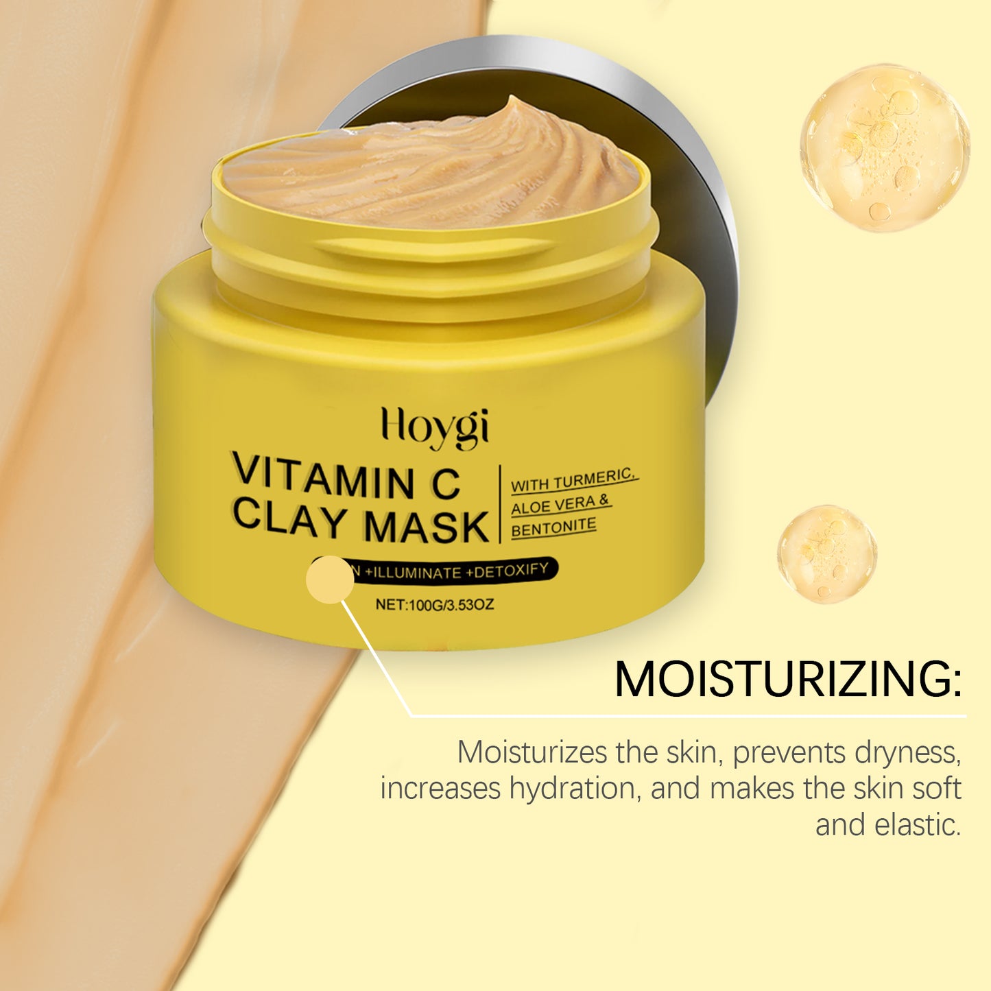 Hoygi Vitamin C Turmeric Mud Mask Gentle improvement of dullness deep cleansing brightening skin tone hydrating mask