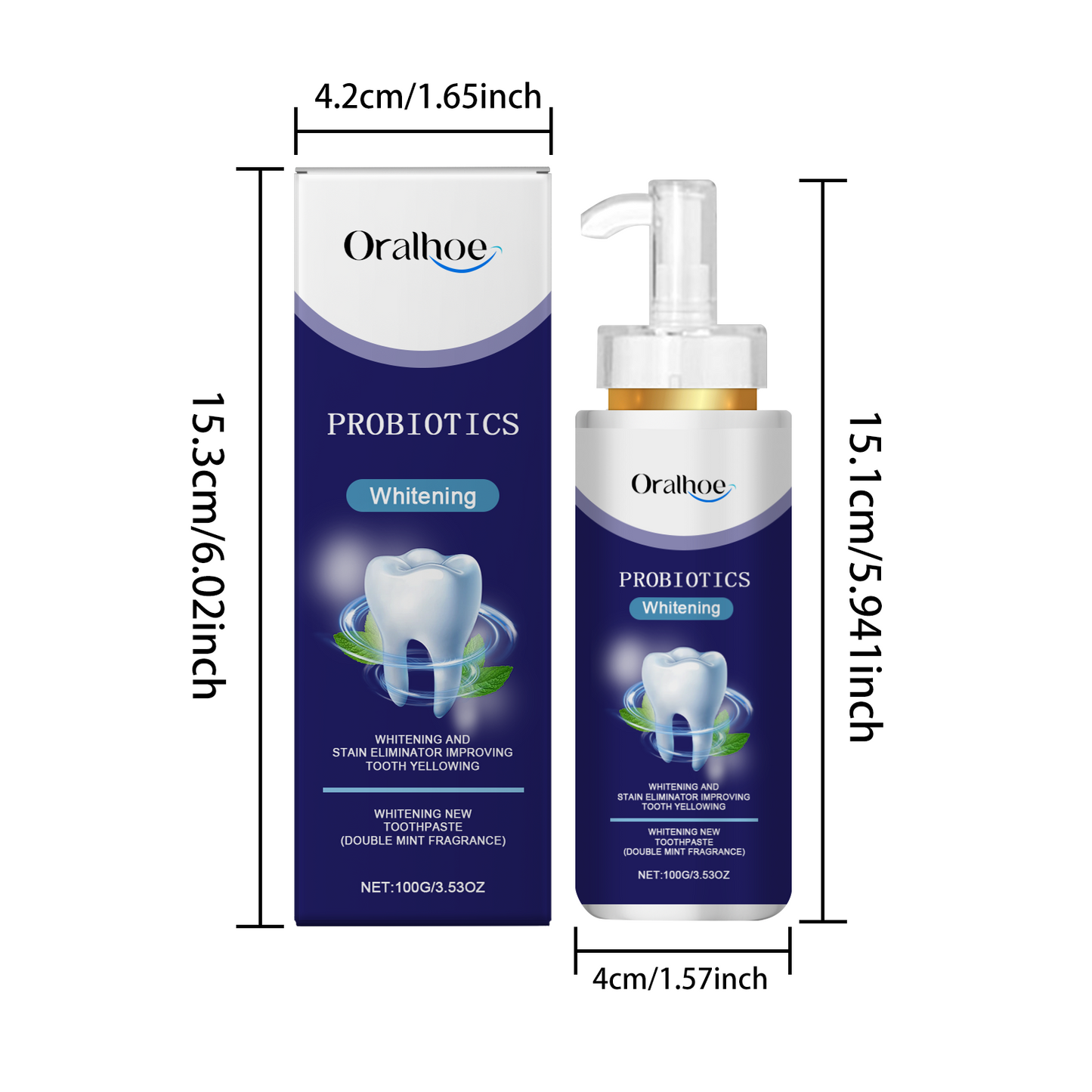 Oralhoe Oral Care Toothpaste Gentle Cleaning Toothpaste for Yellow Teeth Stains and Odors, Freshens and Protects Teeth Care