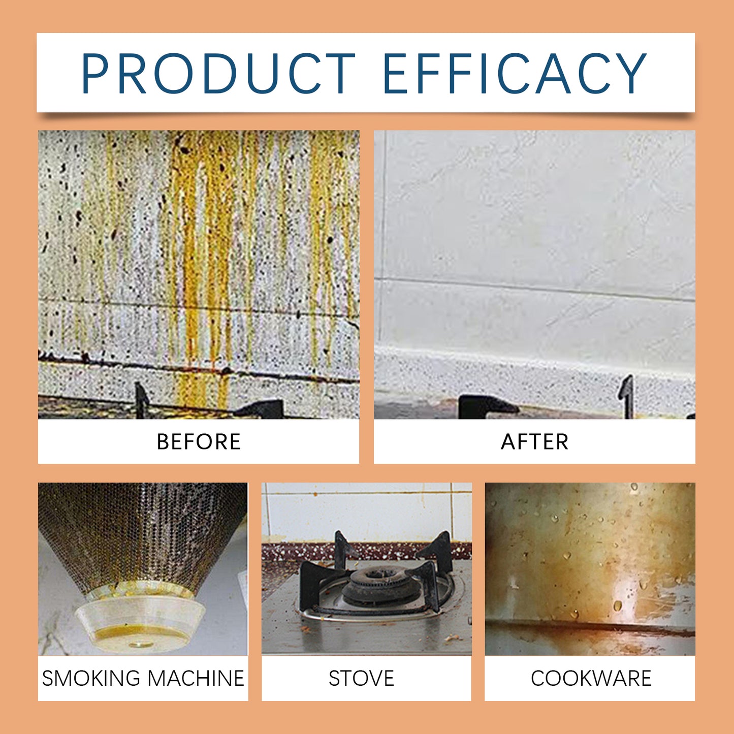 Jakehoe Kitchen Heavy Oil Stain Foam Cleaner Household Heavy Grease Stain Remover for Kitchenware and Home Appliances