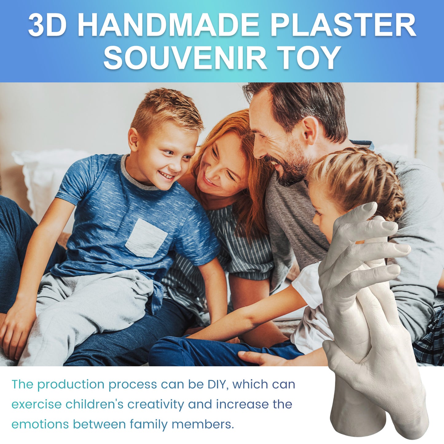 Dowmoo 3D Handmade Commemorative Model Couple's Holiday DIY Crafts 3D Hand and Foot Plaster Gift