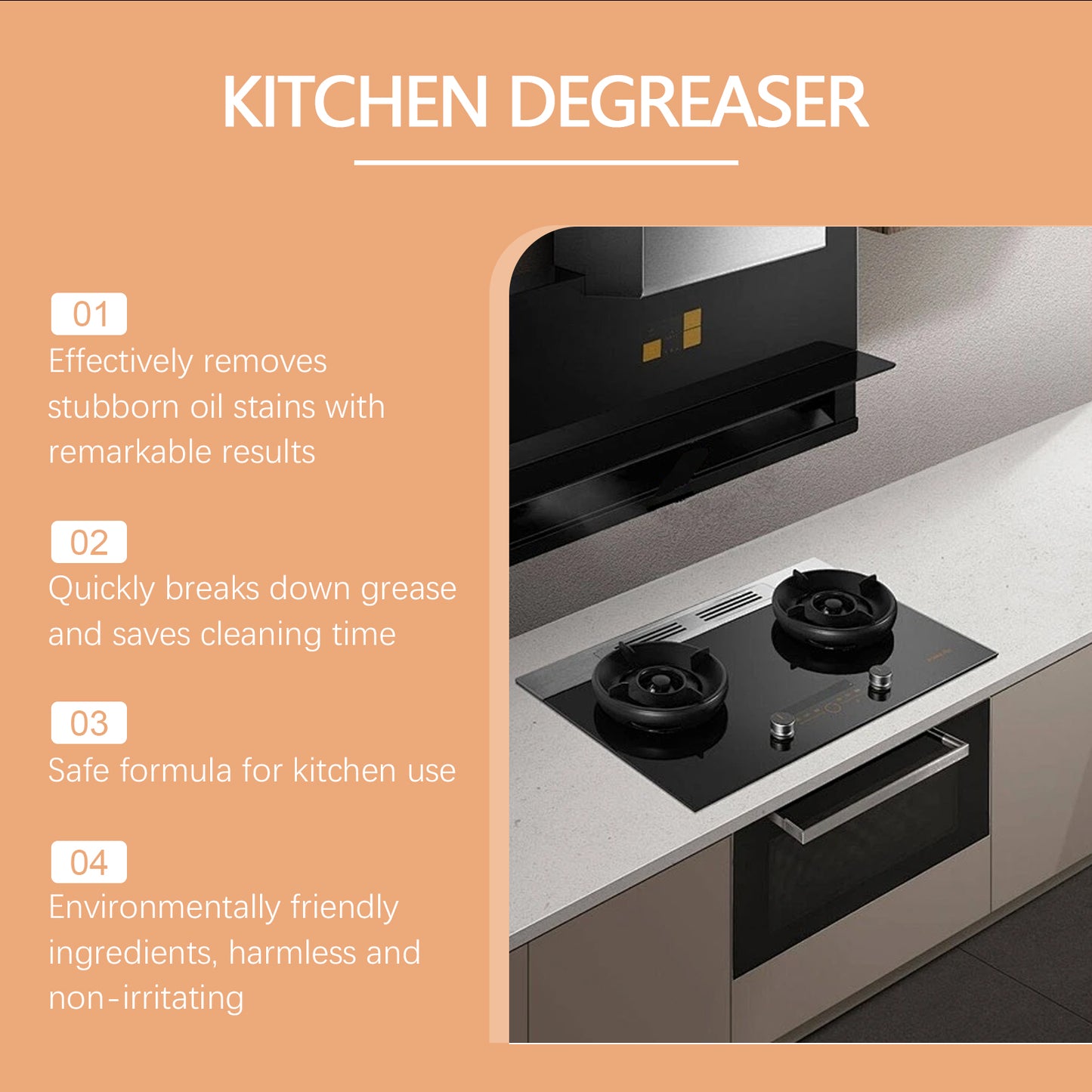 Jakehoe Kitchen Heavy Oil Stain Foam Cleaner Household Heavy Grease Stain Remover for Kitchenware and Home Appliances