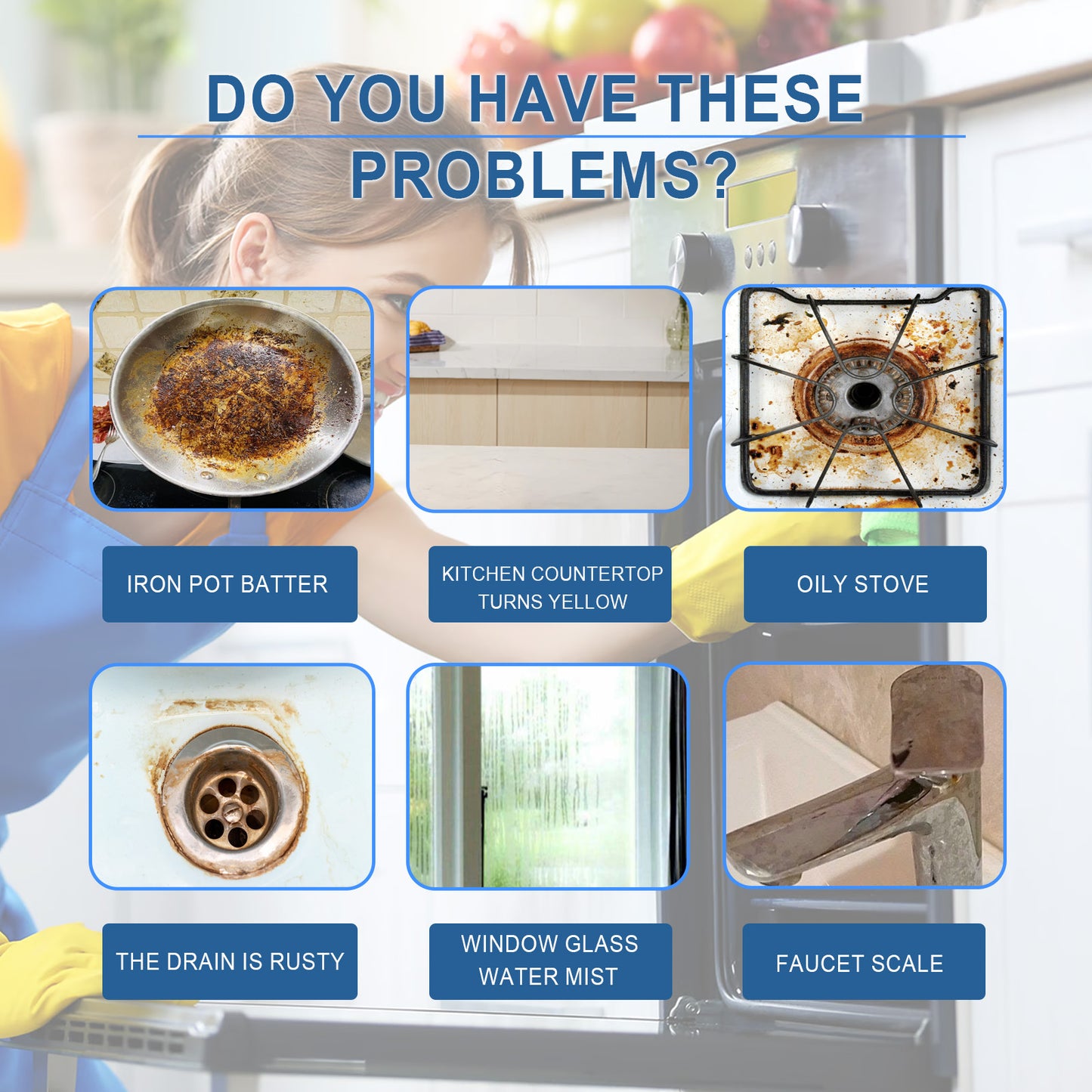 Jakehoe Multi-purpose Foam Cleaner Gentle Stain Remover Kitchen Stove Cookware Multi-Surface Foam Cleaner