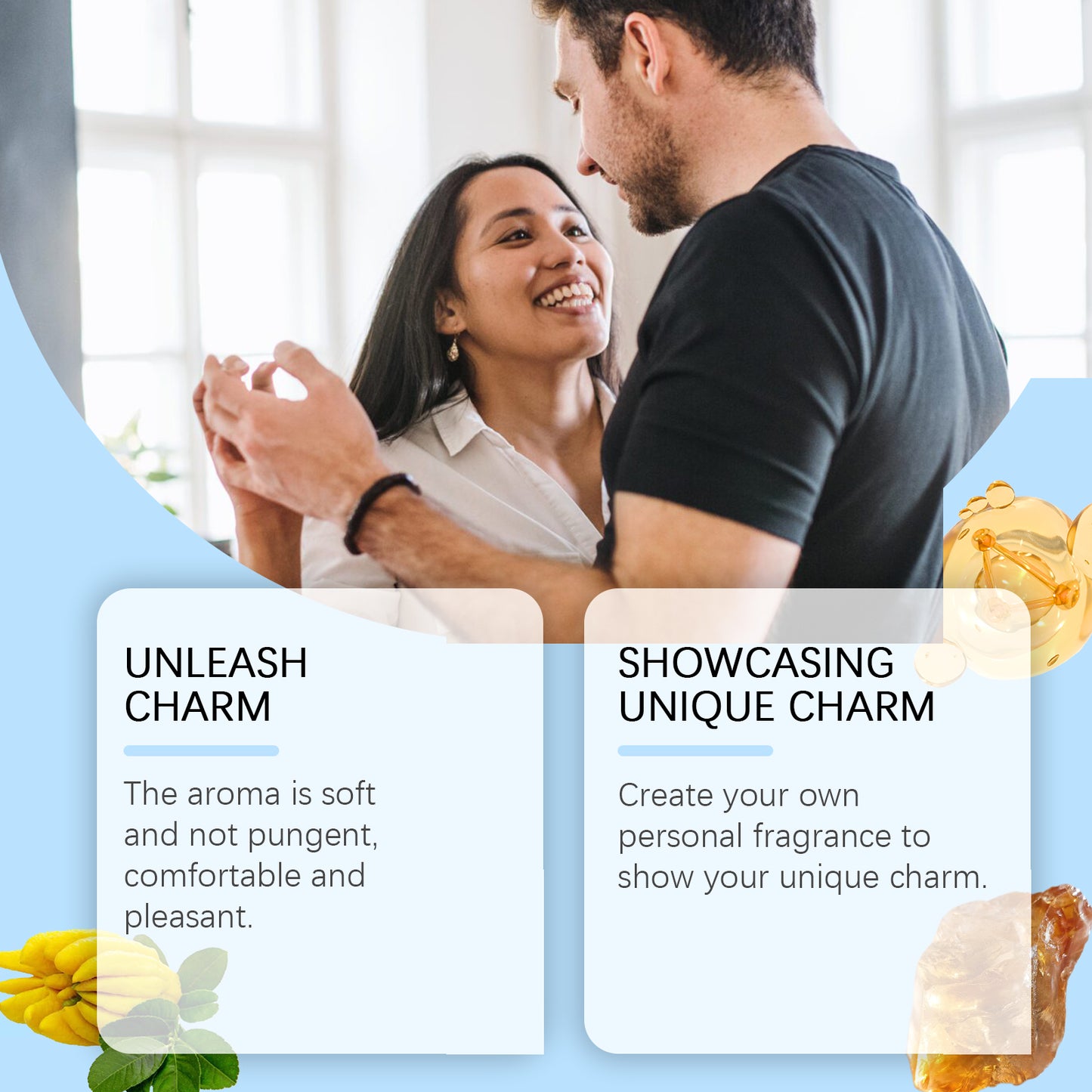 Roxelis Men's Cologne Portable Natural Fresh Non-Pungent Charm Bonus Gentle Fragrance Men's Eau de Toilette