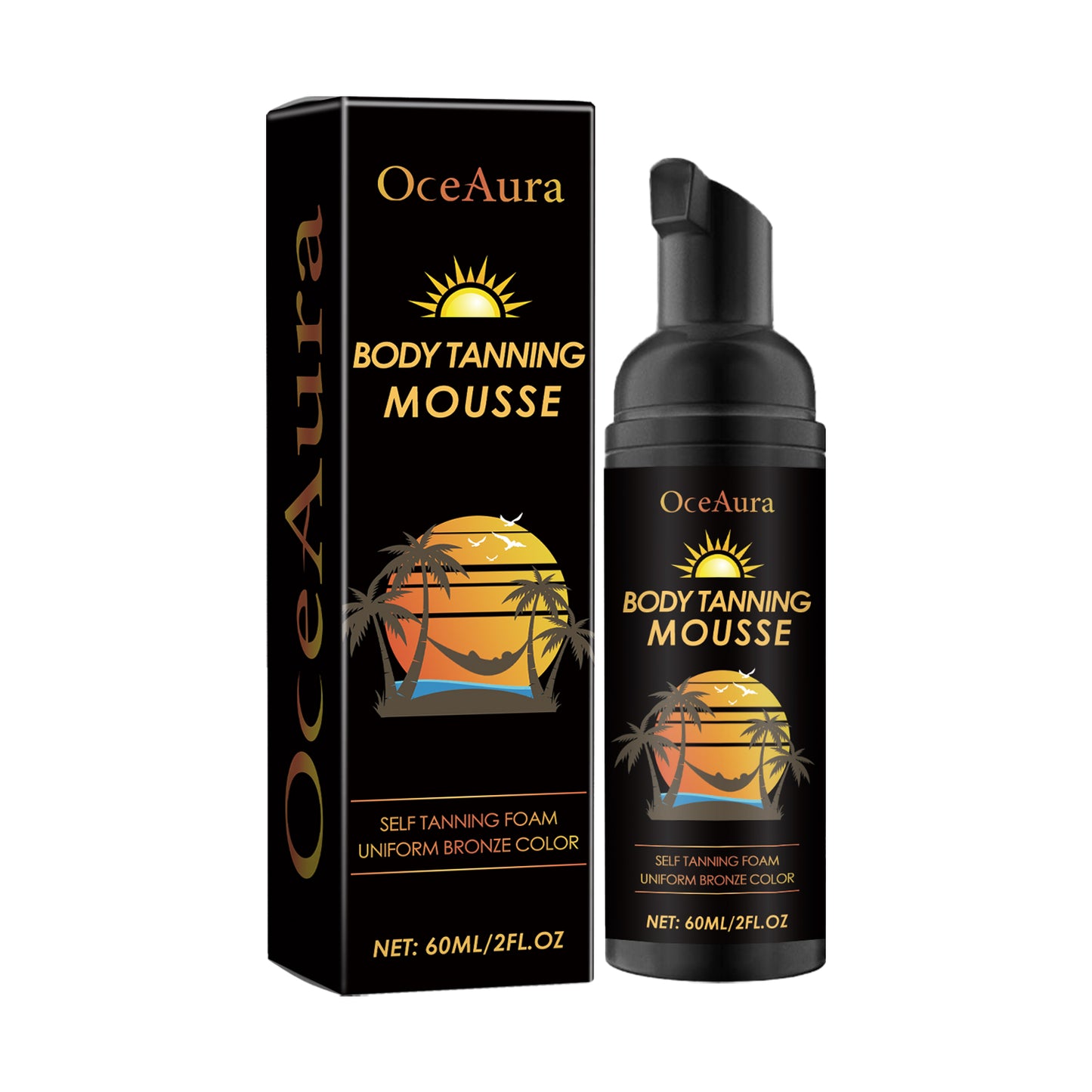 OceAura Blackening Mousse Summer Outdoor Beach Sun Protection Hydrating Moisturizing Beauty Natural Fashion Wheat Color
