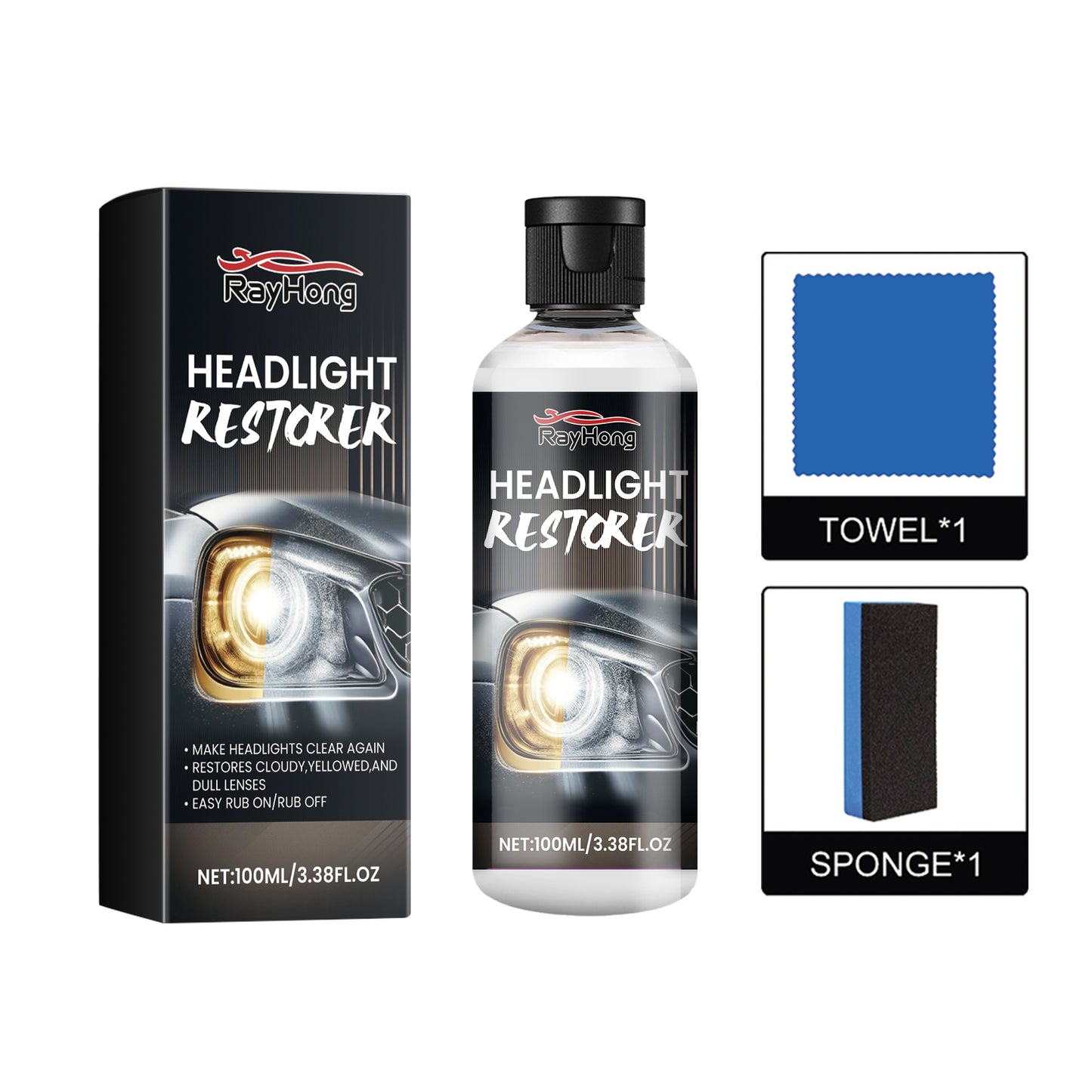 Rayhong Car Headlight Restoration Polishing Liquid Car Headlight Scratch Repair Renovation Maintenance Brightening Coating Polishing Liquid