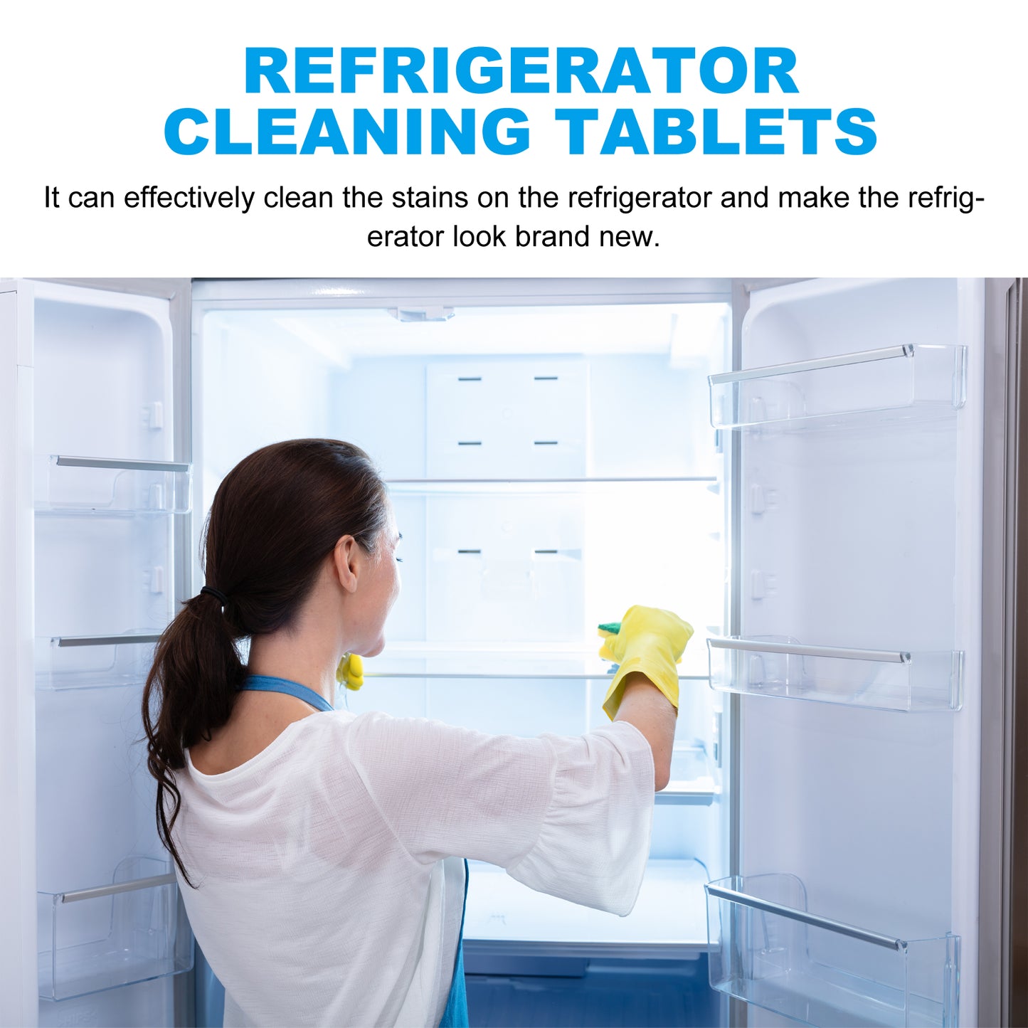 Jakehoe Refrigerator Cleaning Tablets Refrigerator Freezer Deep Cleaning Descaling Stain Removal Odor Removal Effervescent Tablets