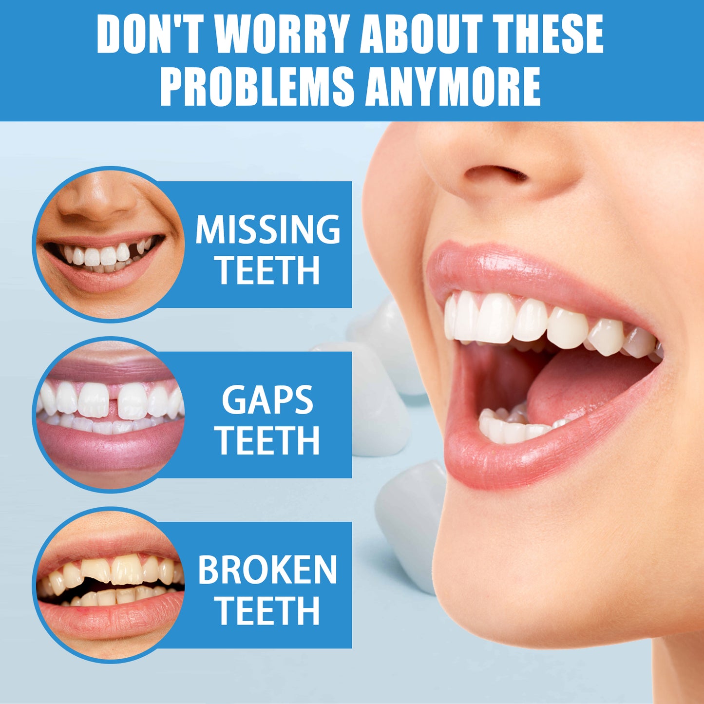 Jaysuing Temporary Tooth Repair Kit Halloween Makeup Teeth Modification Dentures Fill Teeth Gaps Cavities Teeth Gel