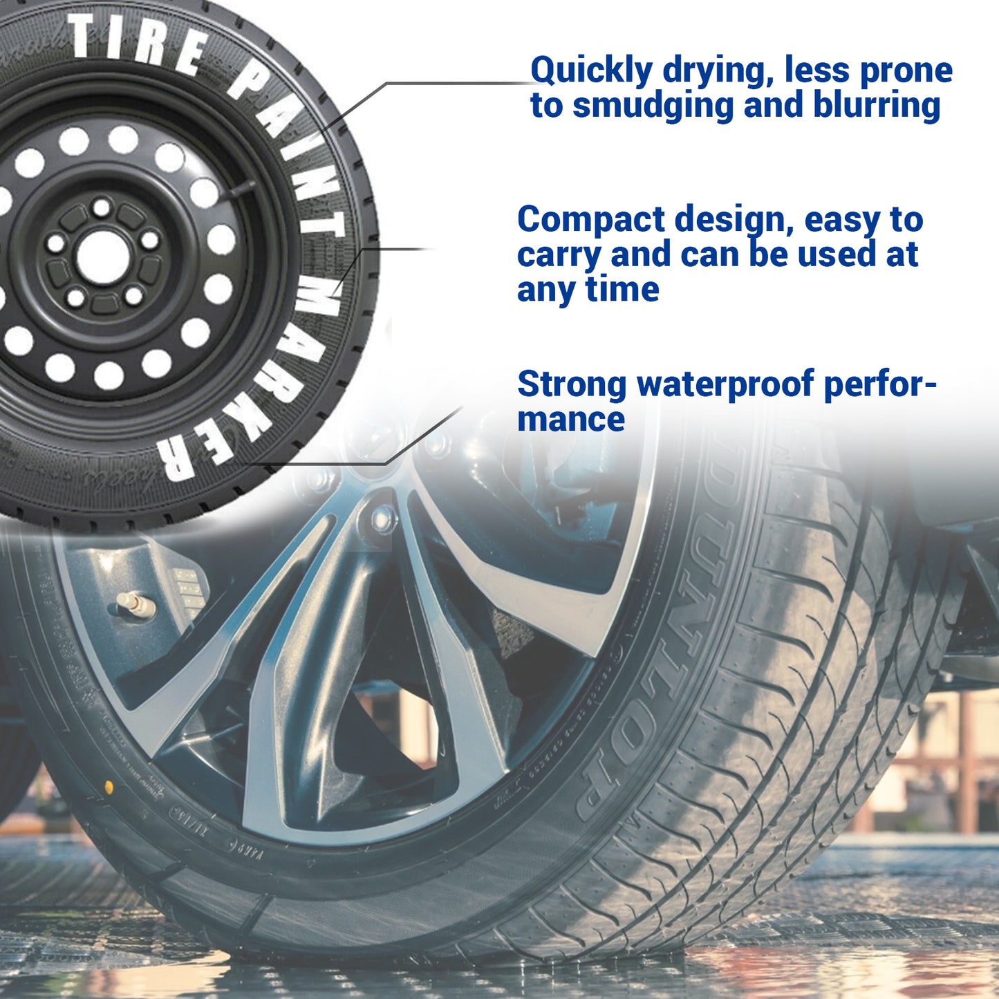 Rayhong Car Tire Marker Pen Compact Portable Waterproof Quick-Dry Drawing Marker Pen Graffiti Pen for Car Use