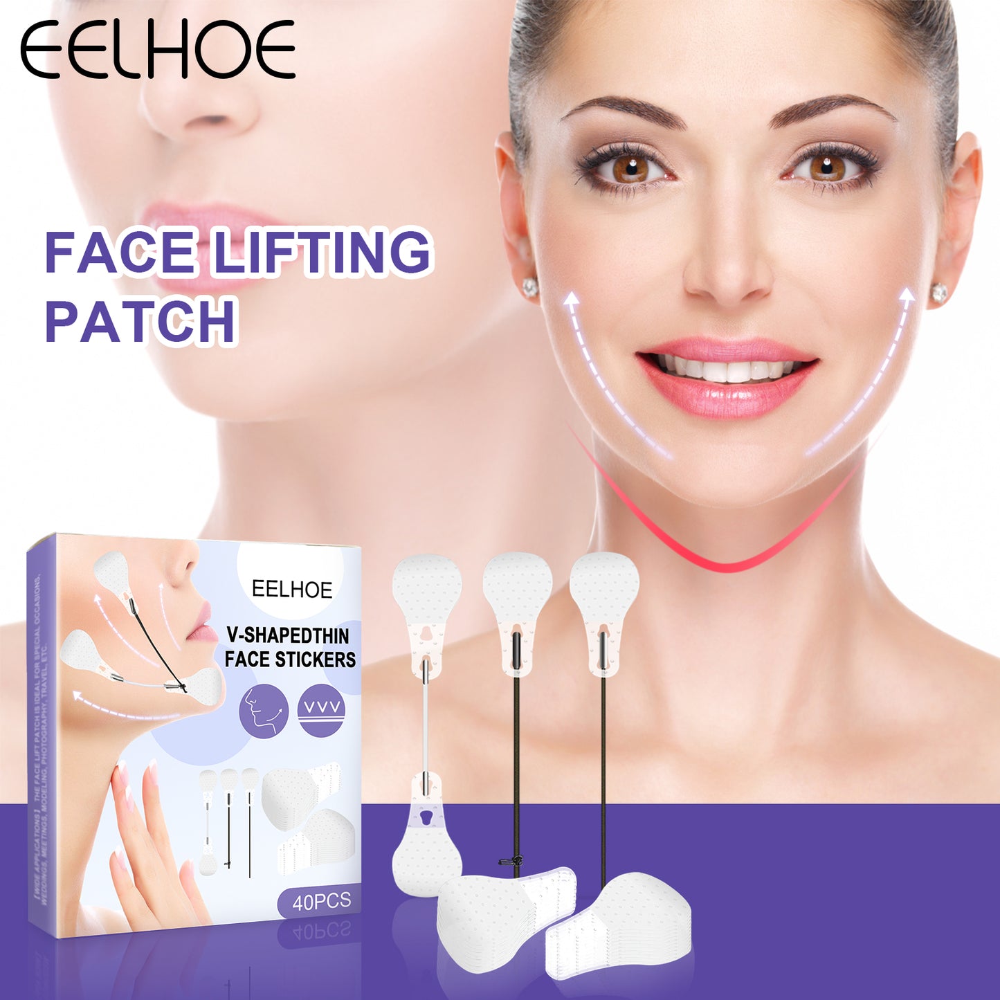 EELHOE Invisible Face Lifting Patch Tighten facial skin and contract chin muscles V Face Lifting and Shaping Patch