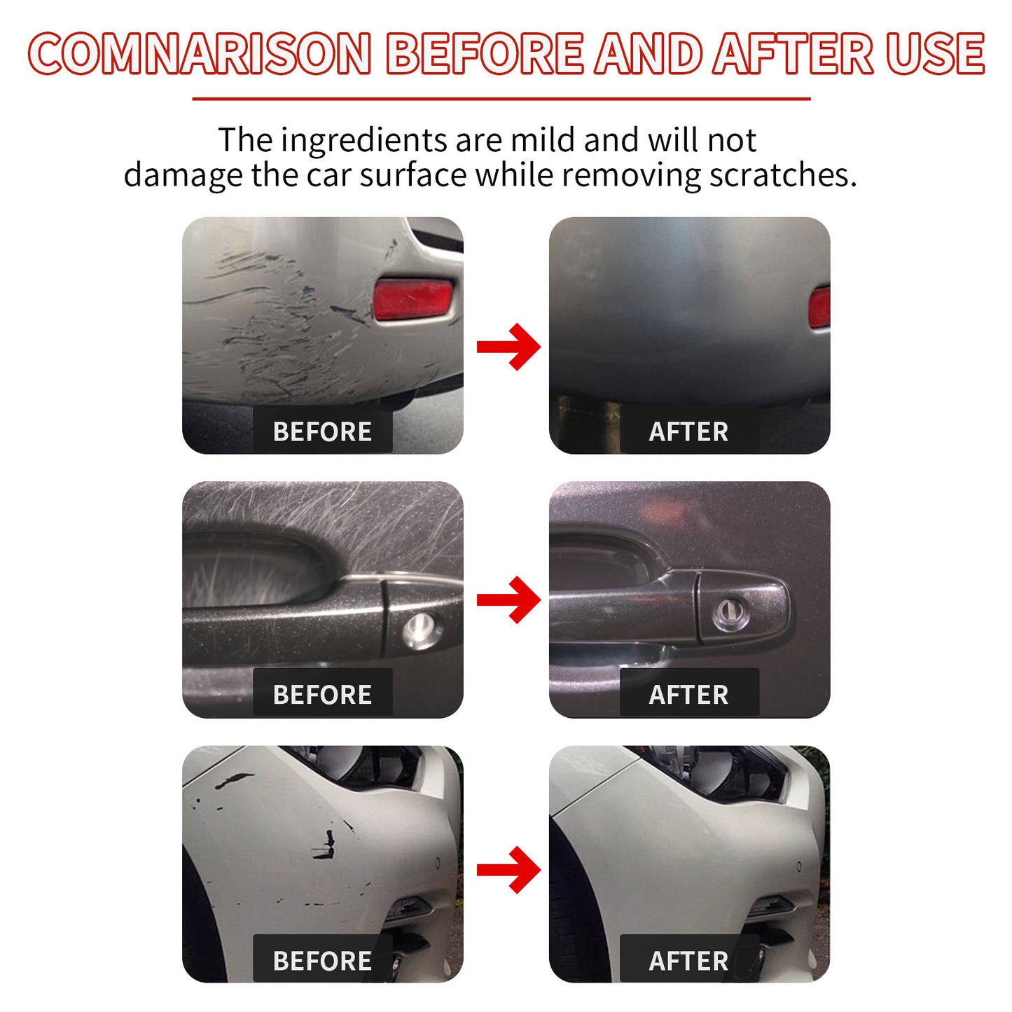 Homonth Car Scratch Repair Wax Car Paint Repair Deep Scratches Graphene Wax Refurbished Car Wax