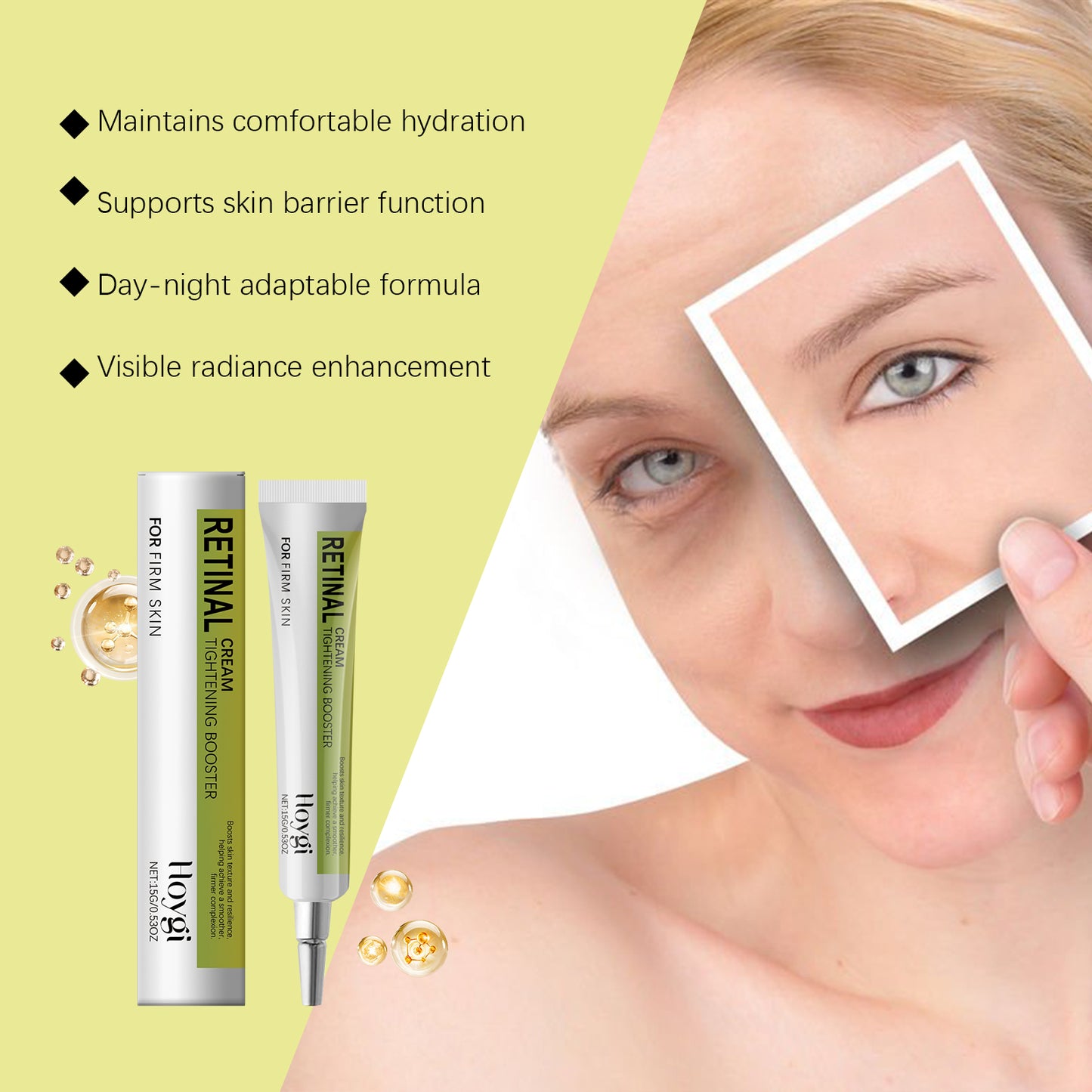 Hoygi Retinol Firming Eye Cream Gentle Care Nourishing Eye Skin Elastic Moisturizing Eye Cream