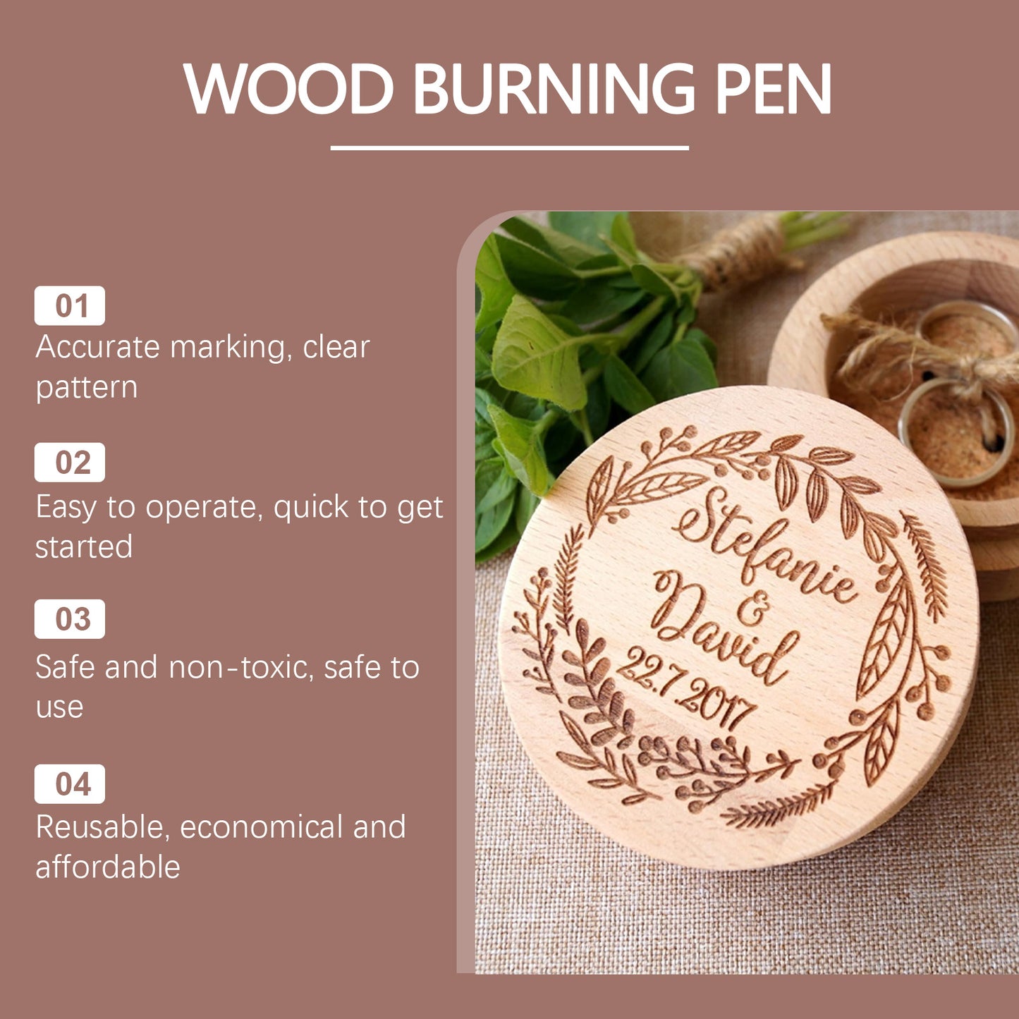 Jue-Fish Woodworking Burning Pen Wooden Marking Pen for Children's Crafts DIY Design Burning Pyrography Pen