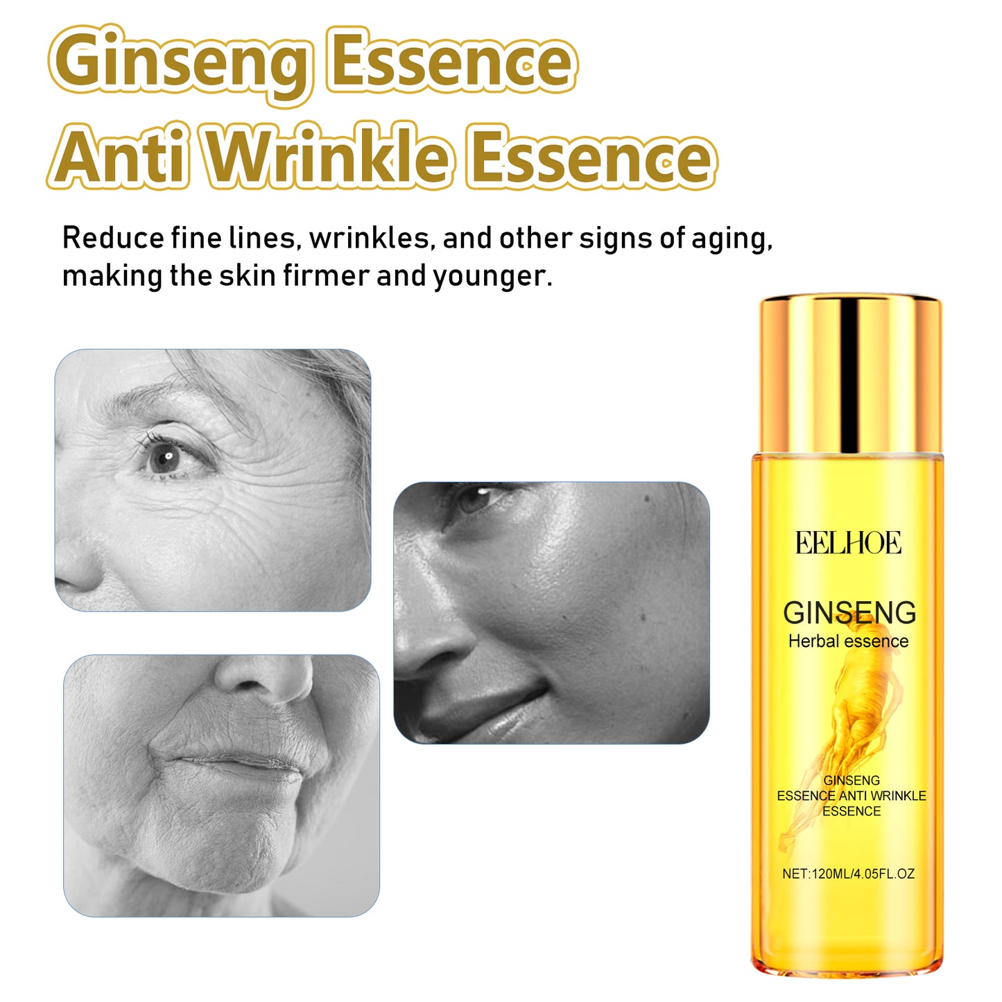 EELHOE Ginseng Anti-Wrinkle Rejuvenating Essence Reduce wrinkles, firm facial skin, make it smooth, supple, and elastic