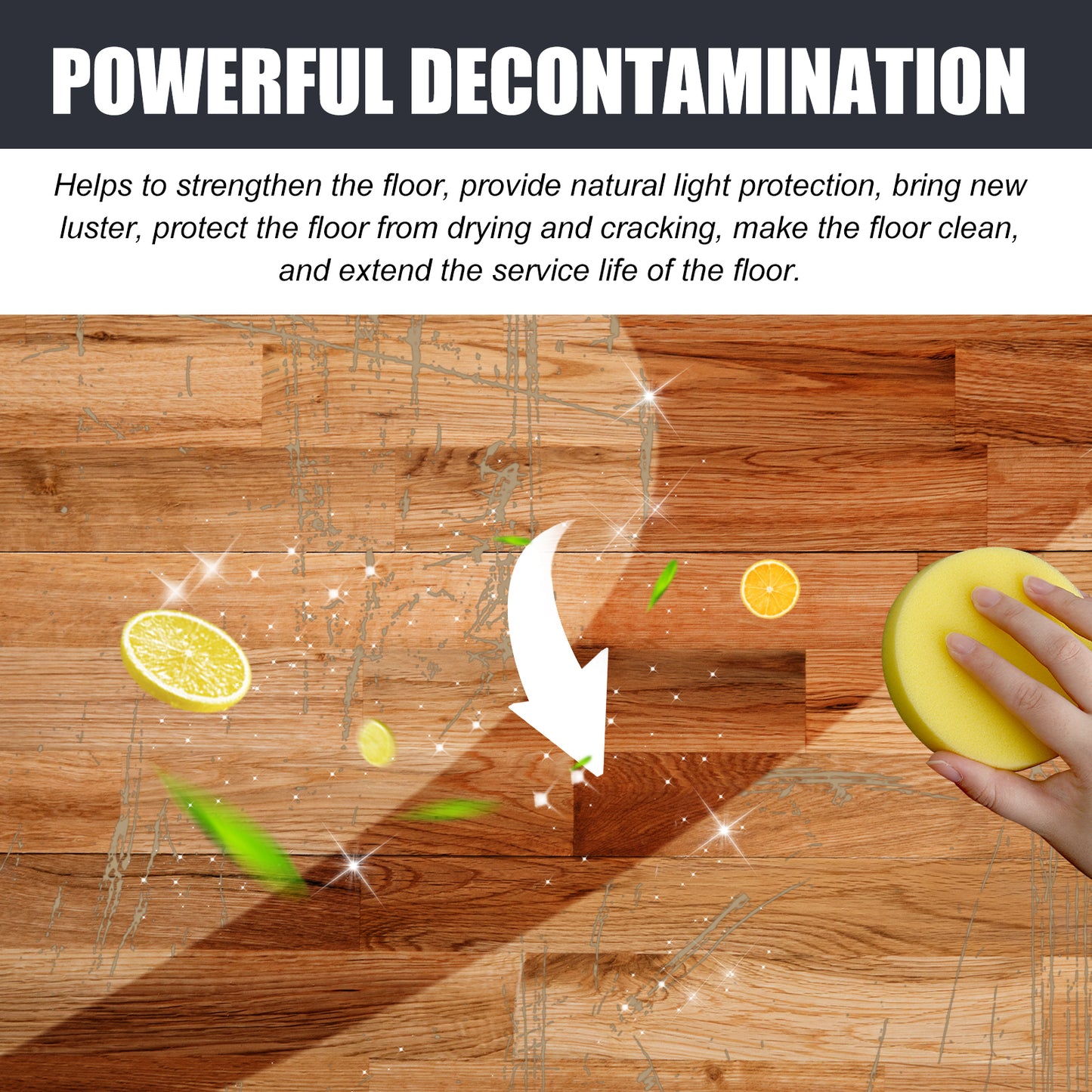 Jakehoe Floor Cleaner Wooden Floor Marble Floor Powerful Decontamination Brightening Polishing Cleaner