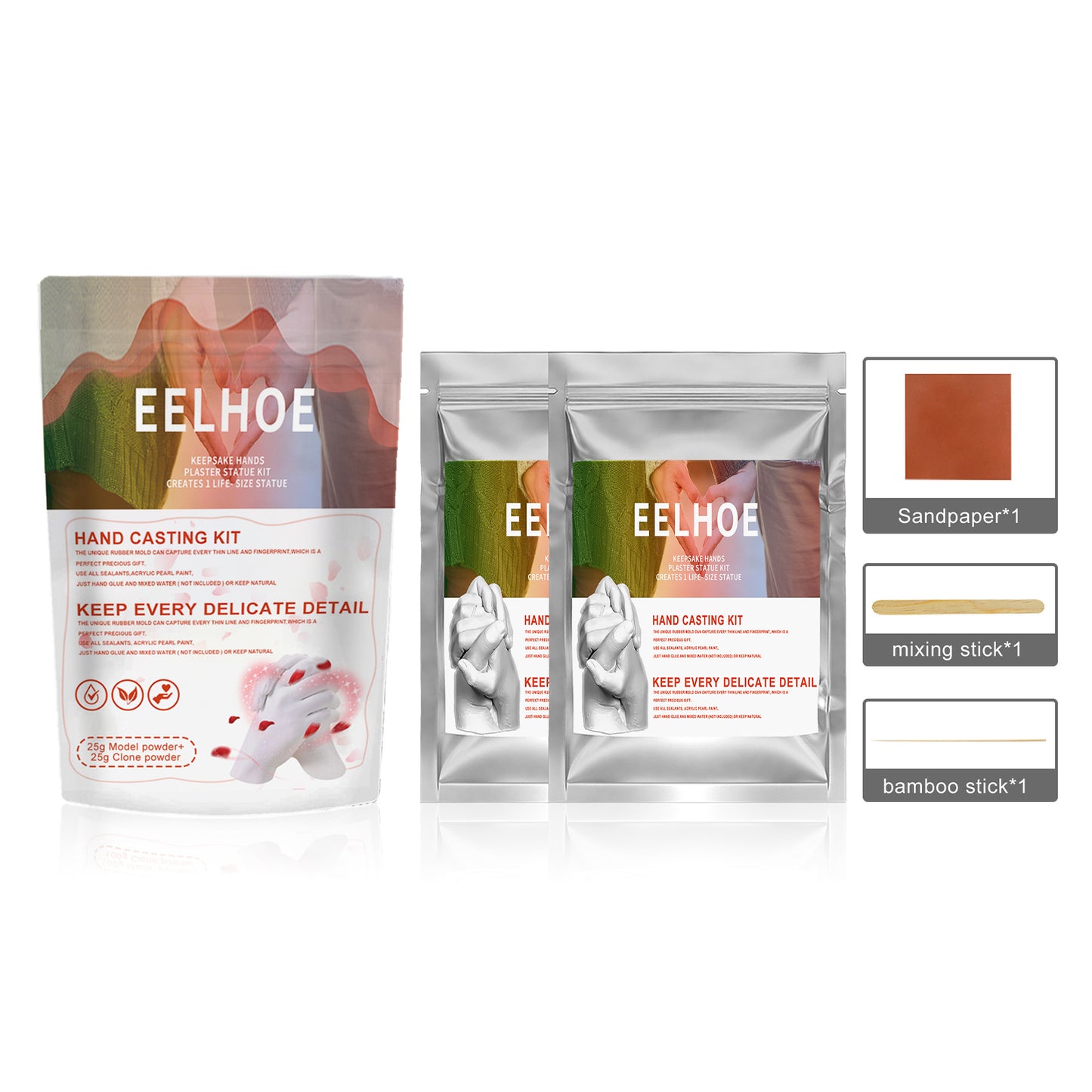 EELHOE Couple Hand Cloning Powder Infant and Toddler Three-Dimensional Hand and Foot Mold Making Materials Valentine's Day Gift