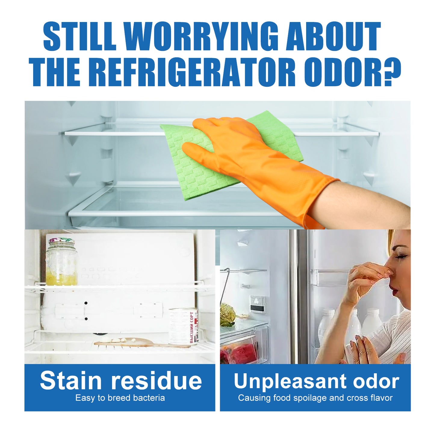 Jakehoe Refrigerator Cleaning Tablets Refrigerator Freezer Deep Cleaning Descaling Stain Removal Odor Removal Effervescent Tablets